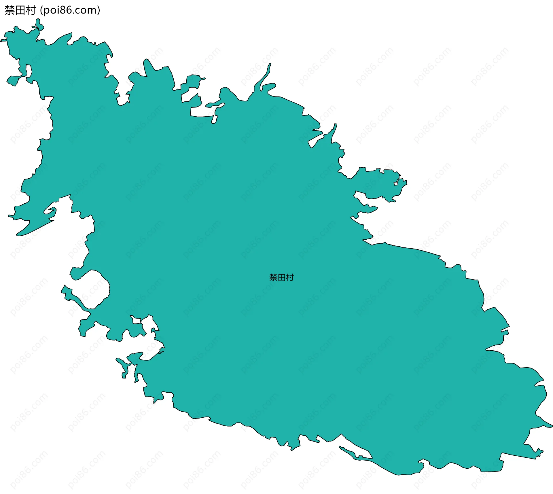 禁田村边界地图