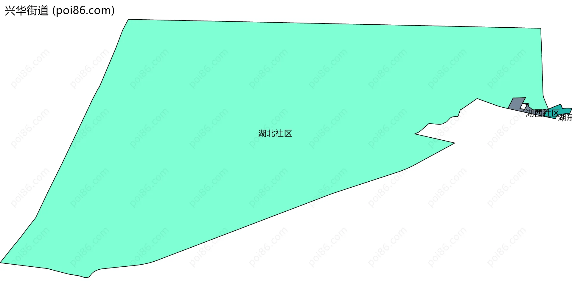 兴华街道边界地图(五级行政区划)