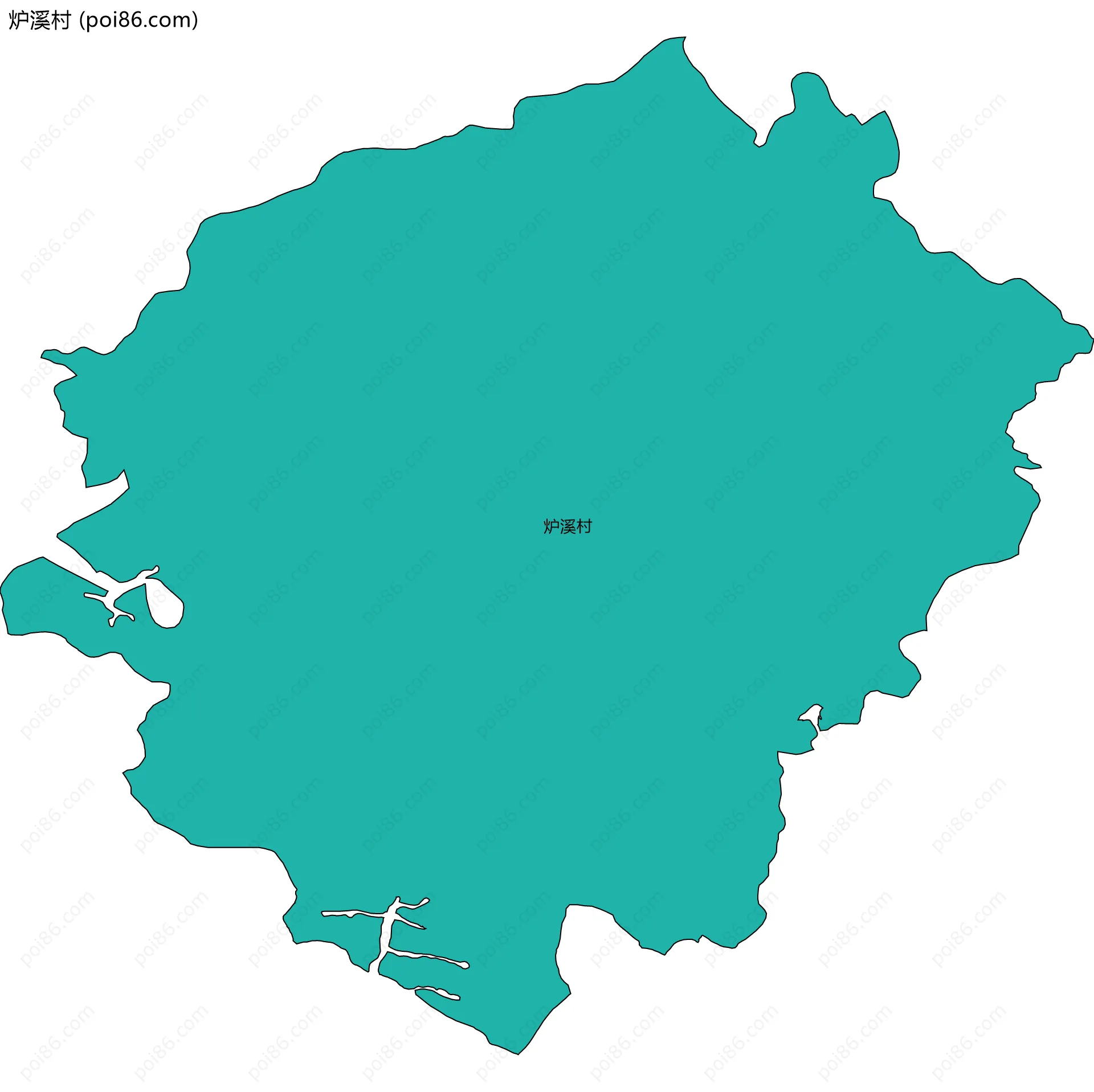 炉溪村边界地图