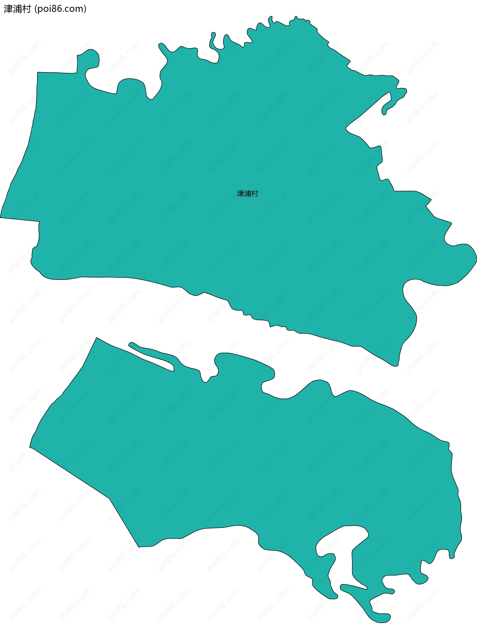 津浦村边界地图