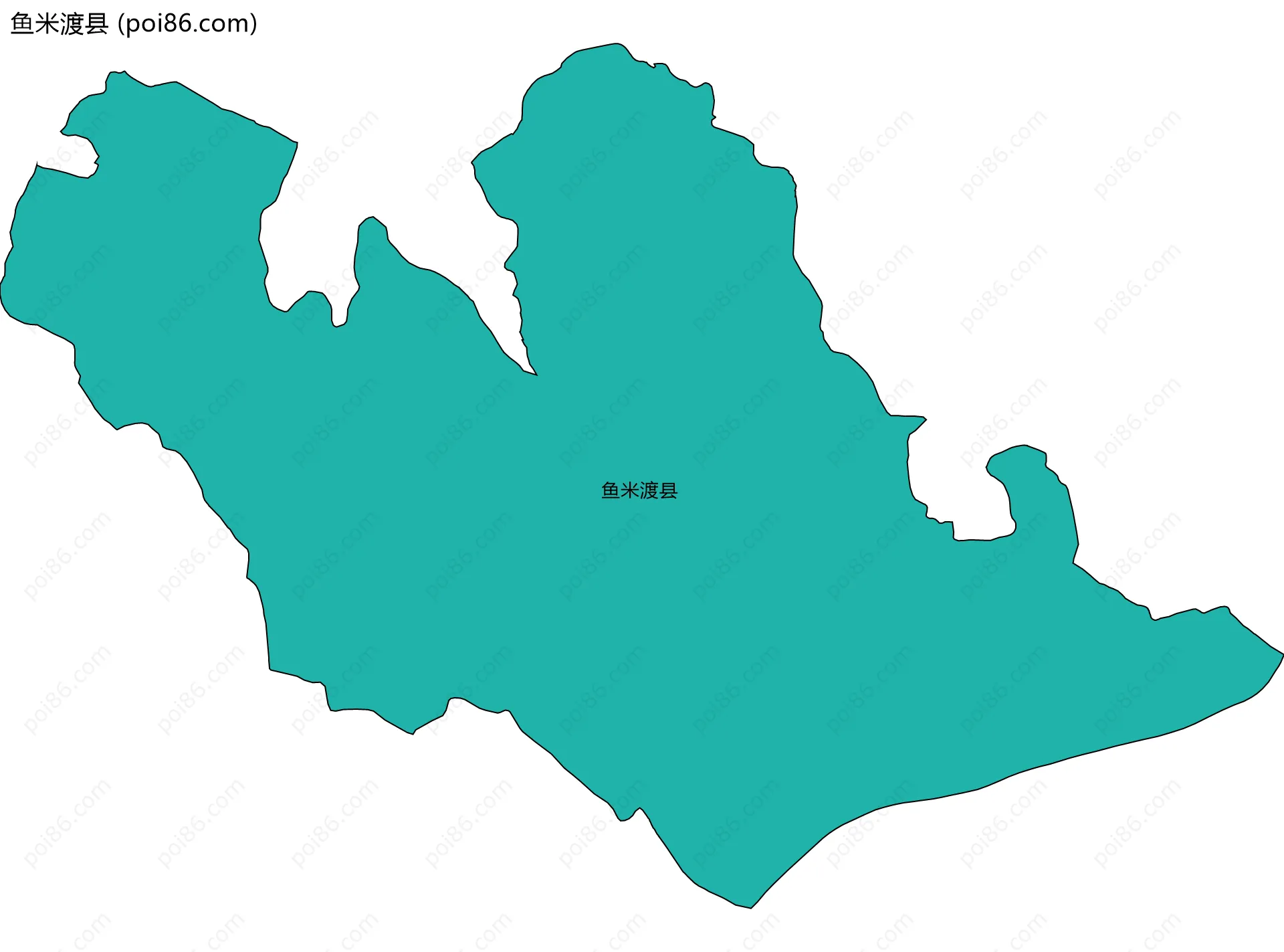 鱼米渡县边界地图