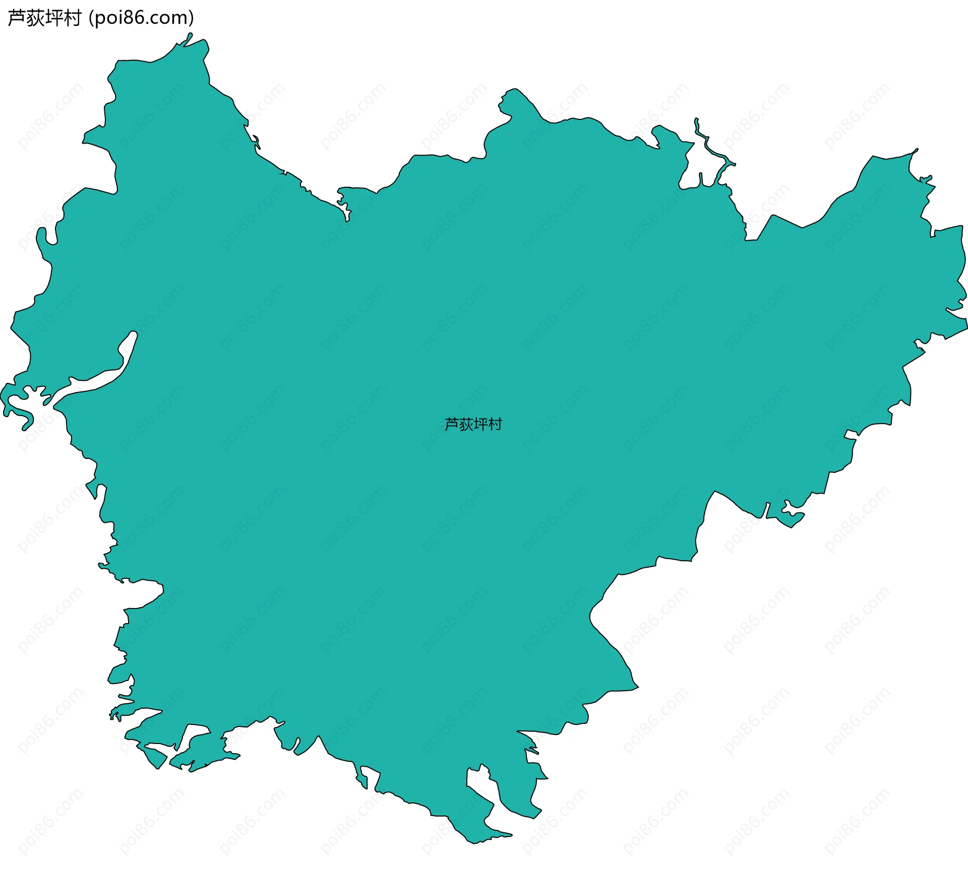 芦荻坪村边界地图