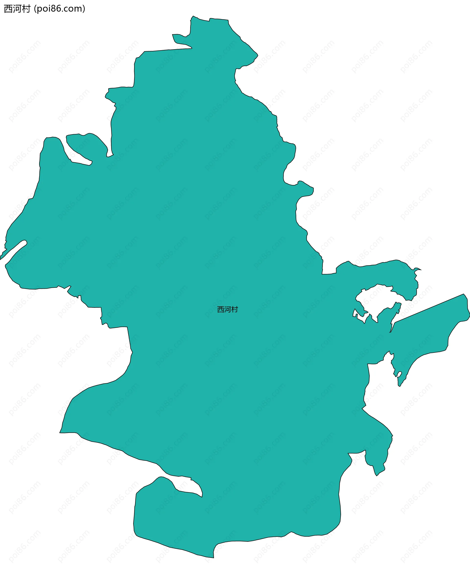 西河村边界地图