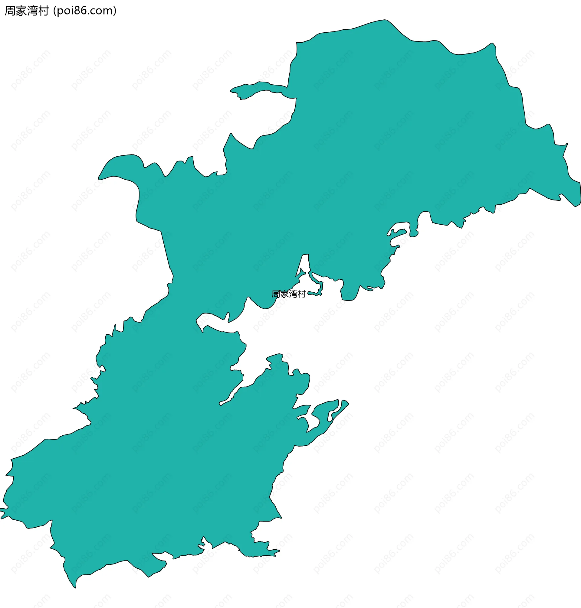 周家湾村边界地图