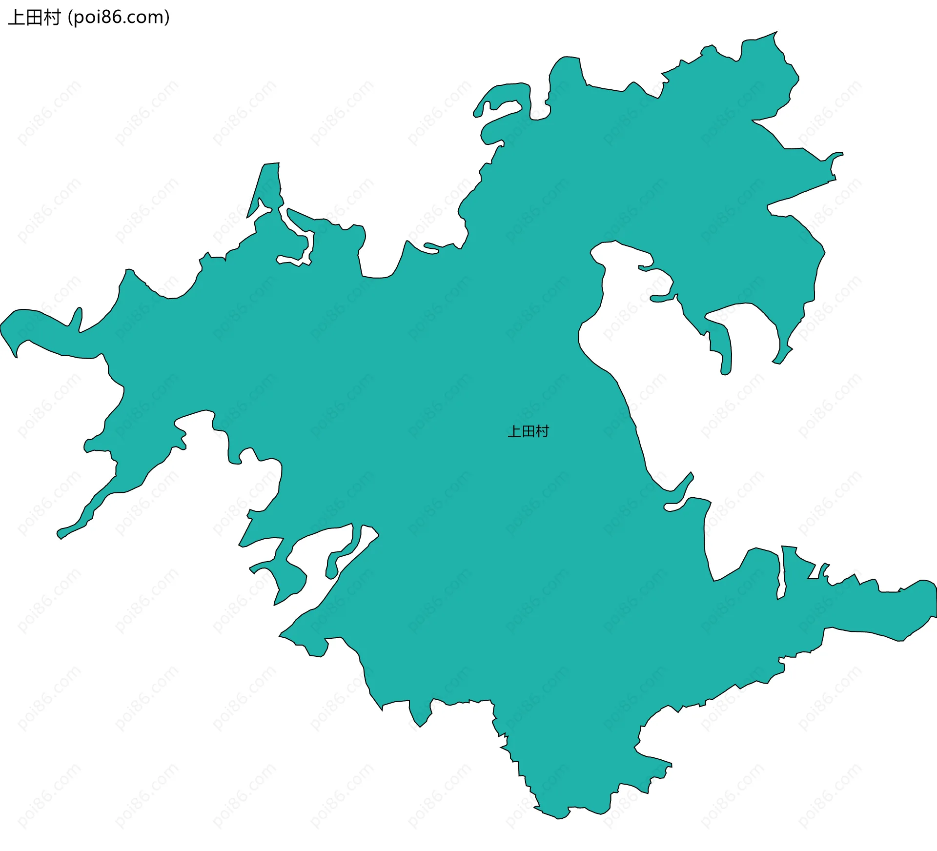 上田村边界地图