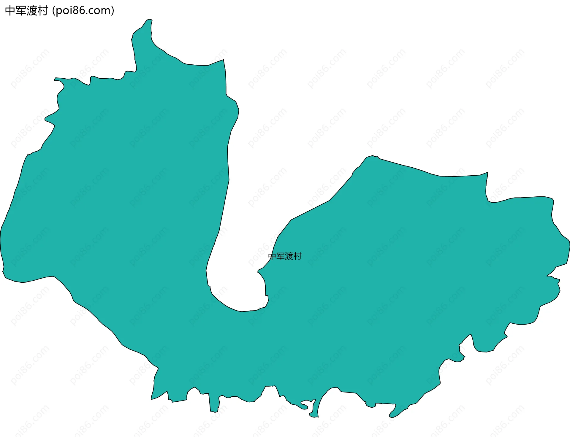 中军渡村边界地图