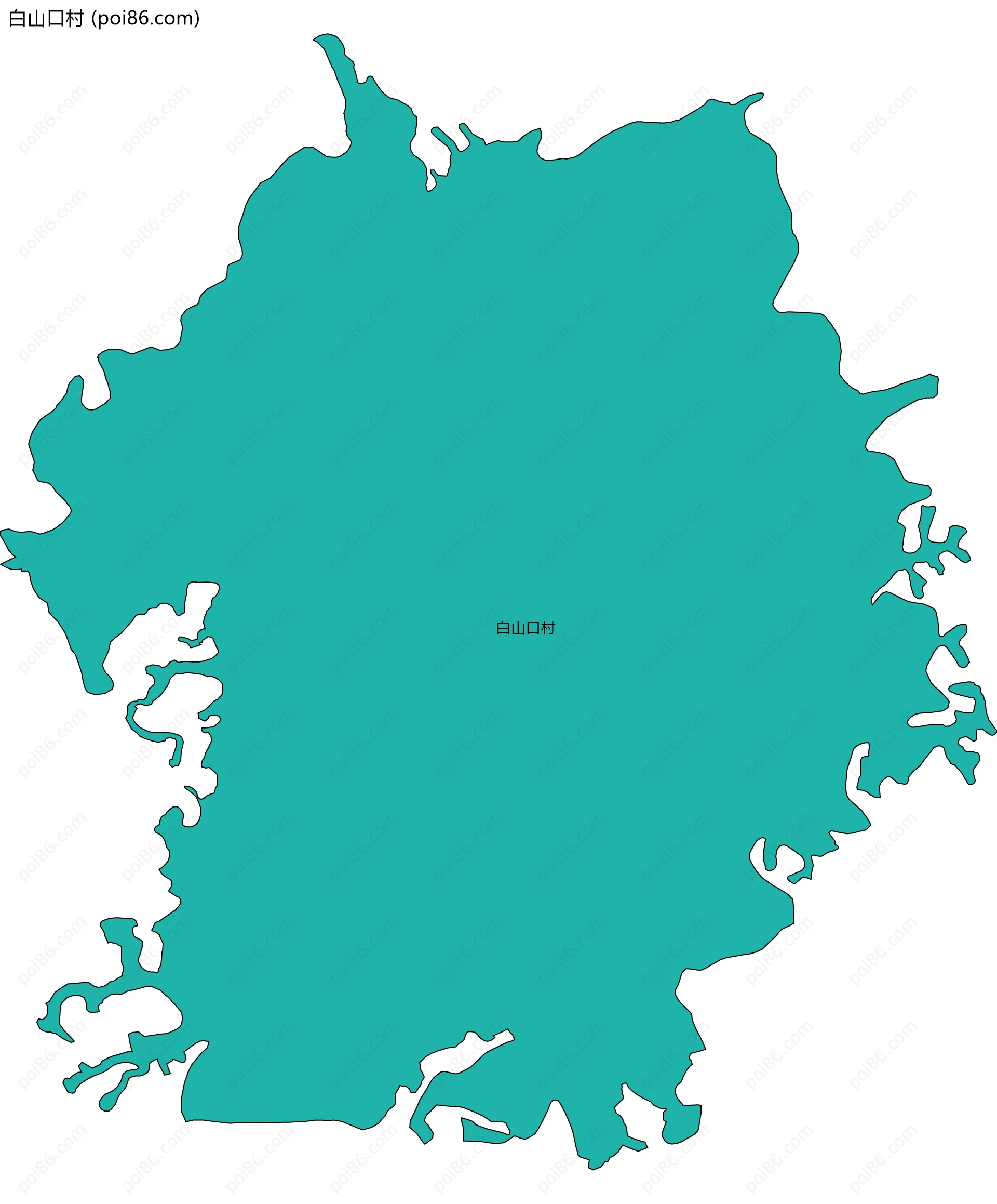 白山口村边界地图