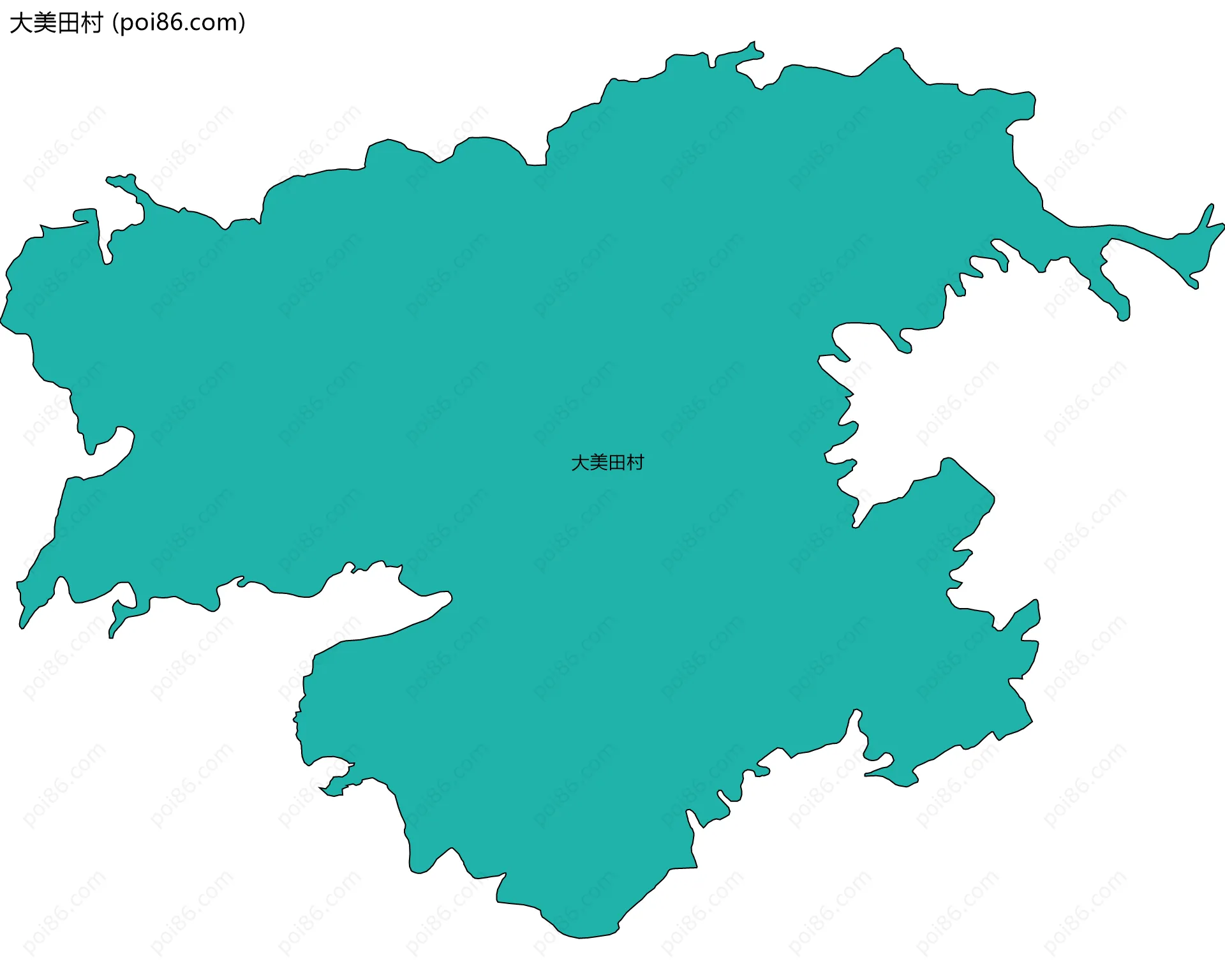 大美田村边界地图