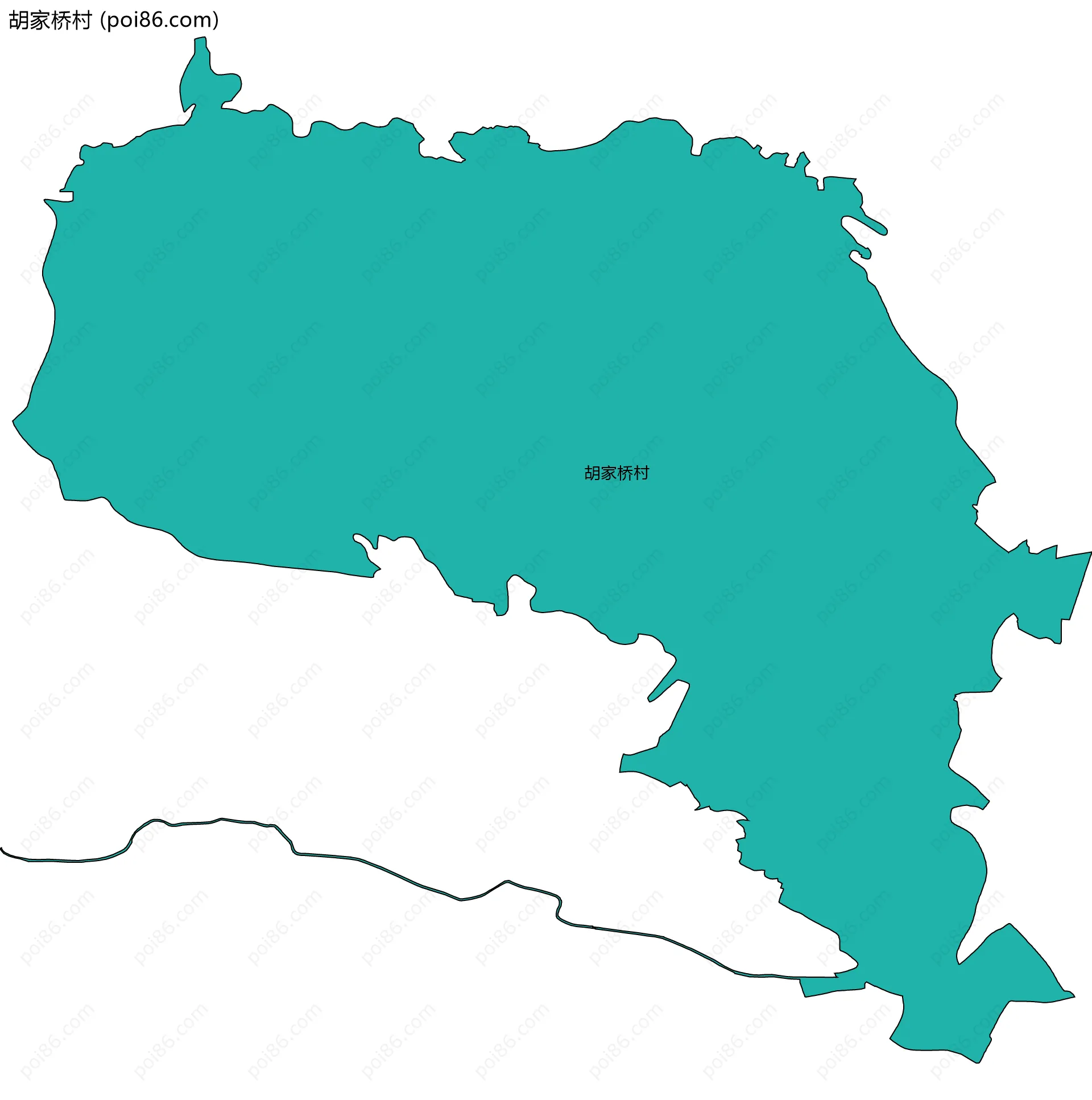 胡家桥村边界地图