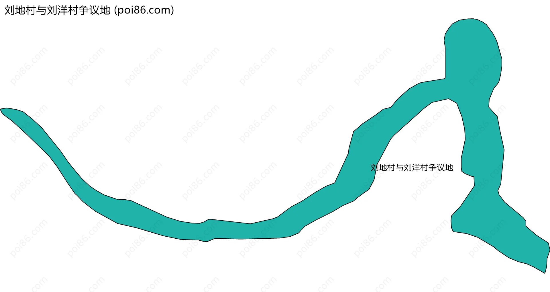刘地村与刘洋村争议地边界地图