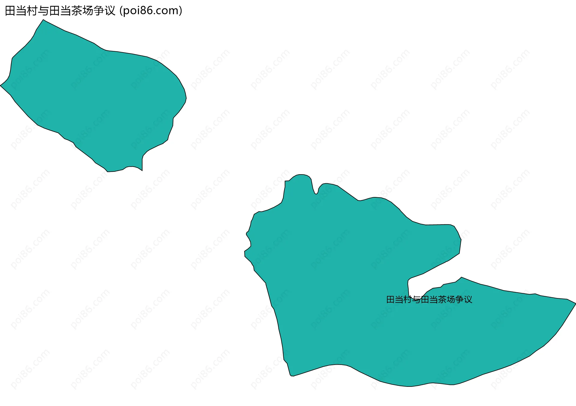 田当村与田当茶场争议边界地图