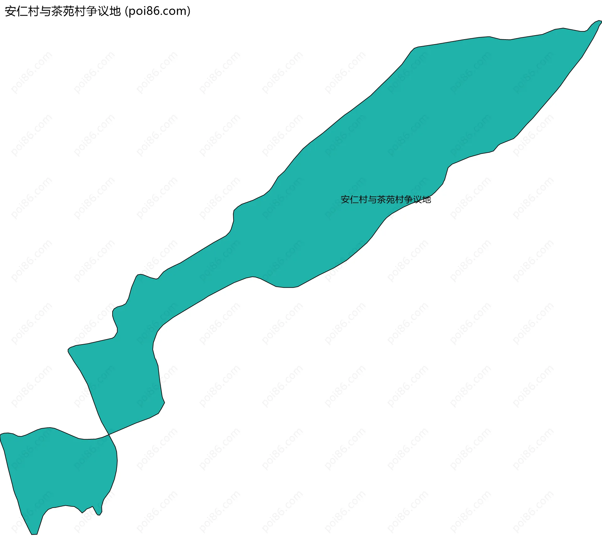 安仁村与茶苑村争议地边界地图