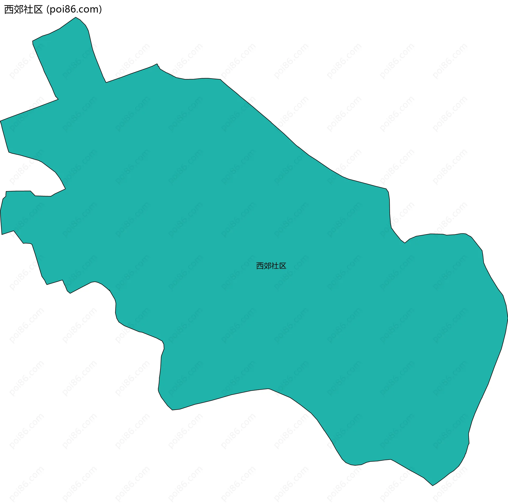 西郊社区边界地图