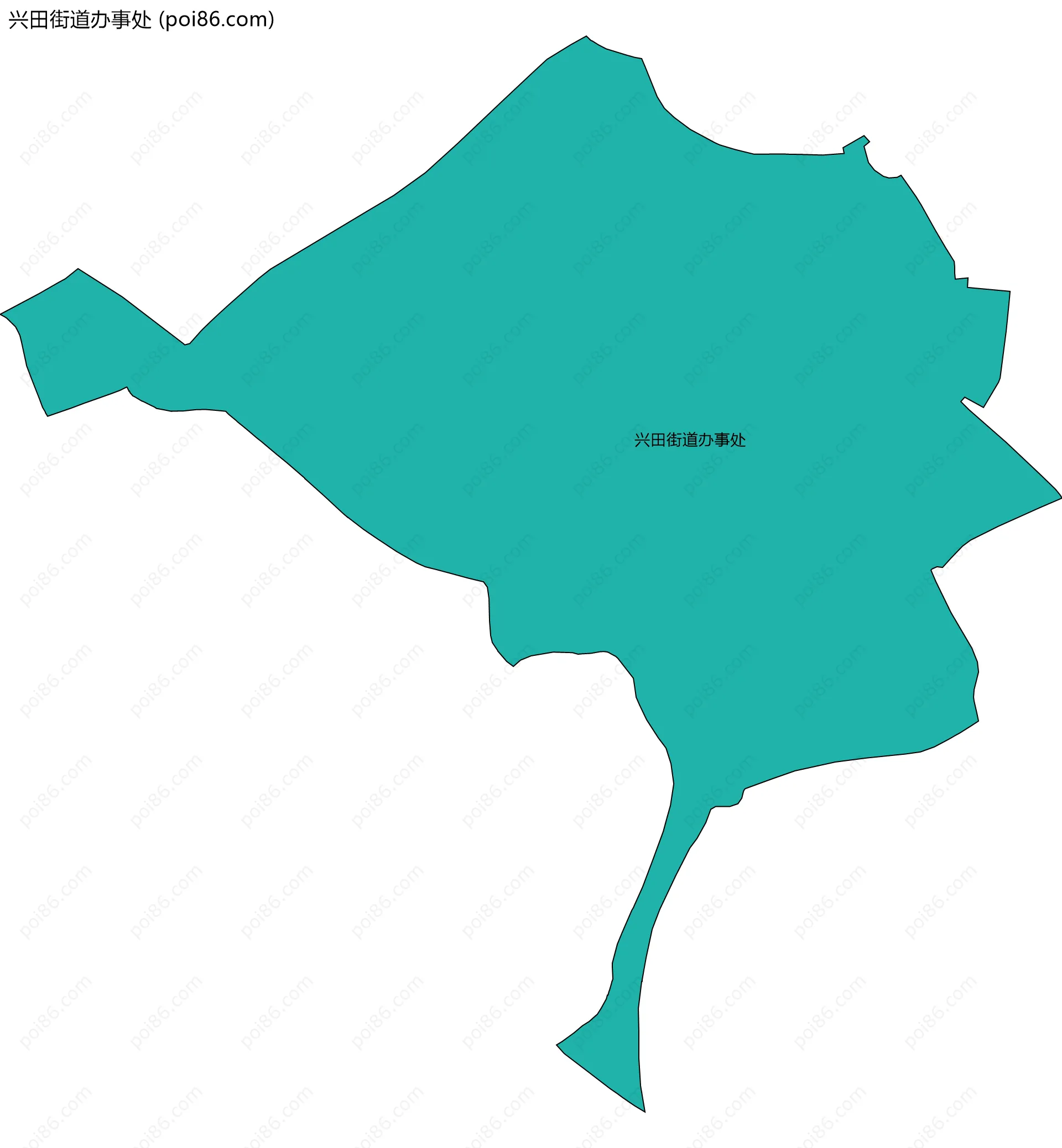 兴田街道办事处边界地图