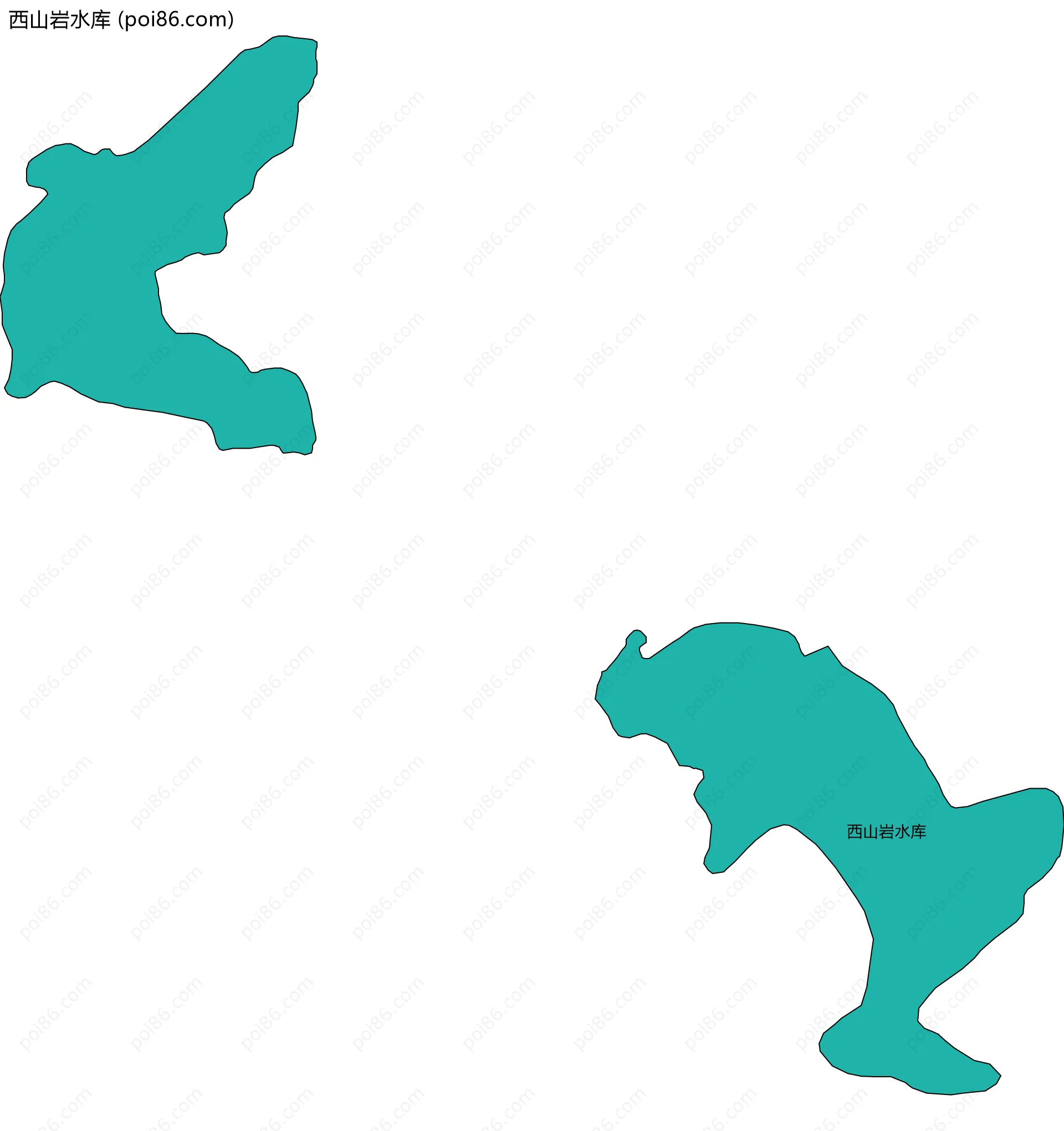 西山岩水库边界地图