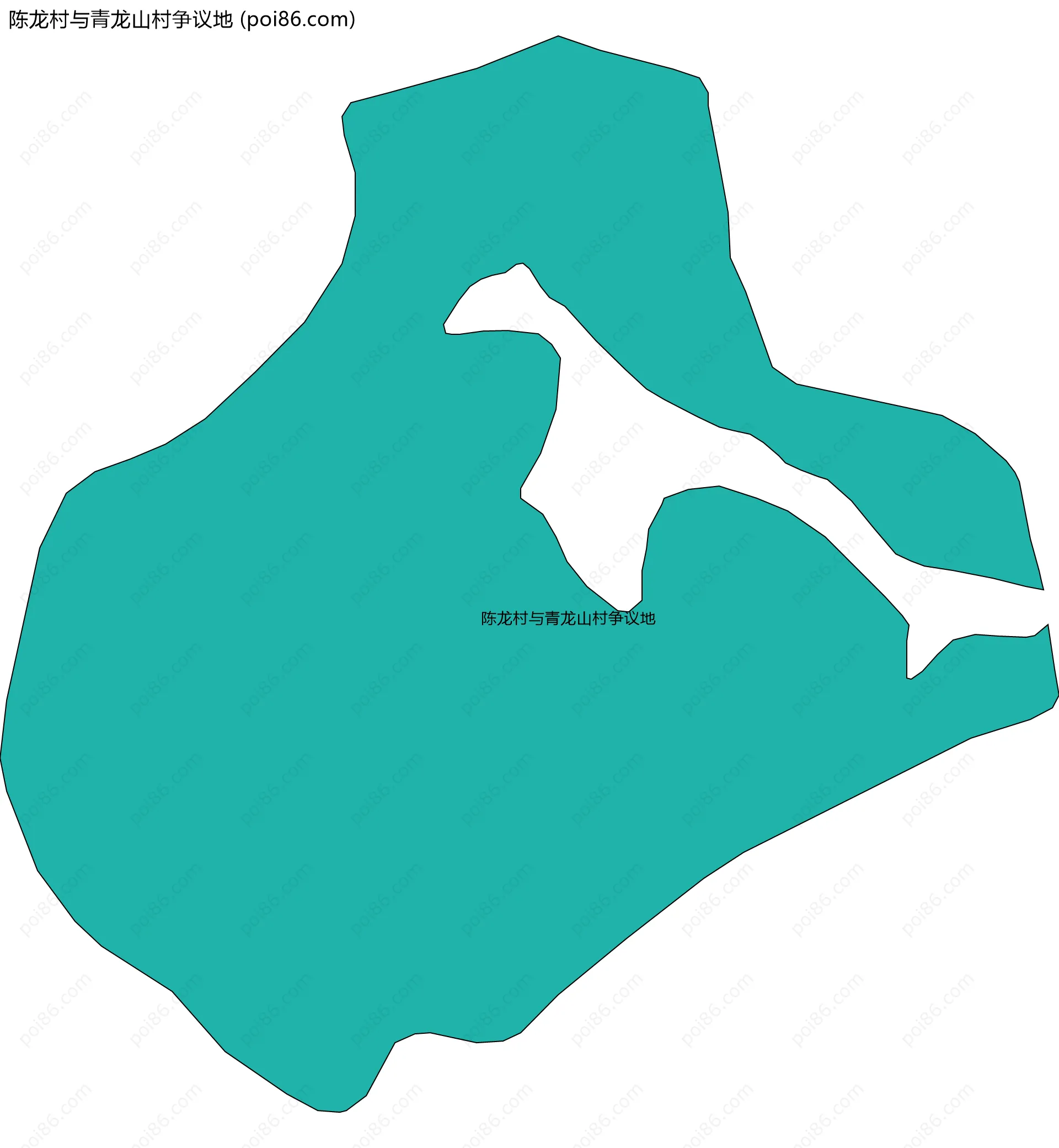 陈龙村与青龙山村争议地边界地图