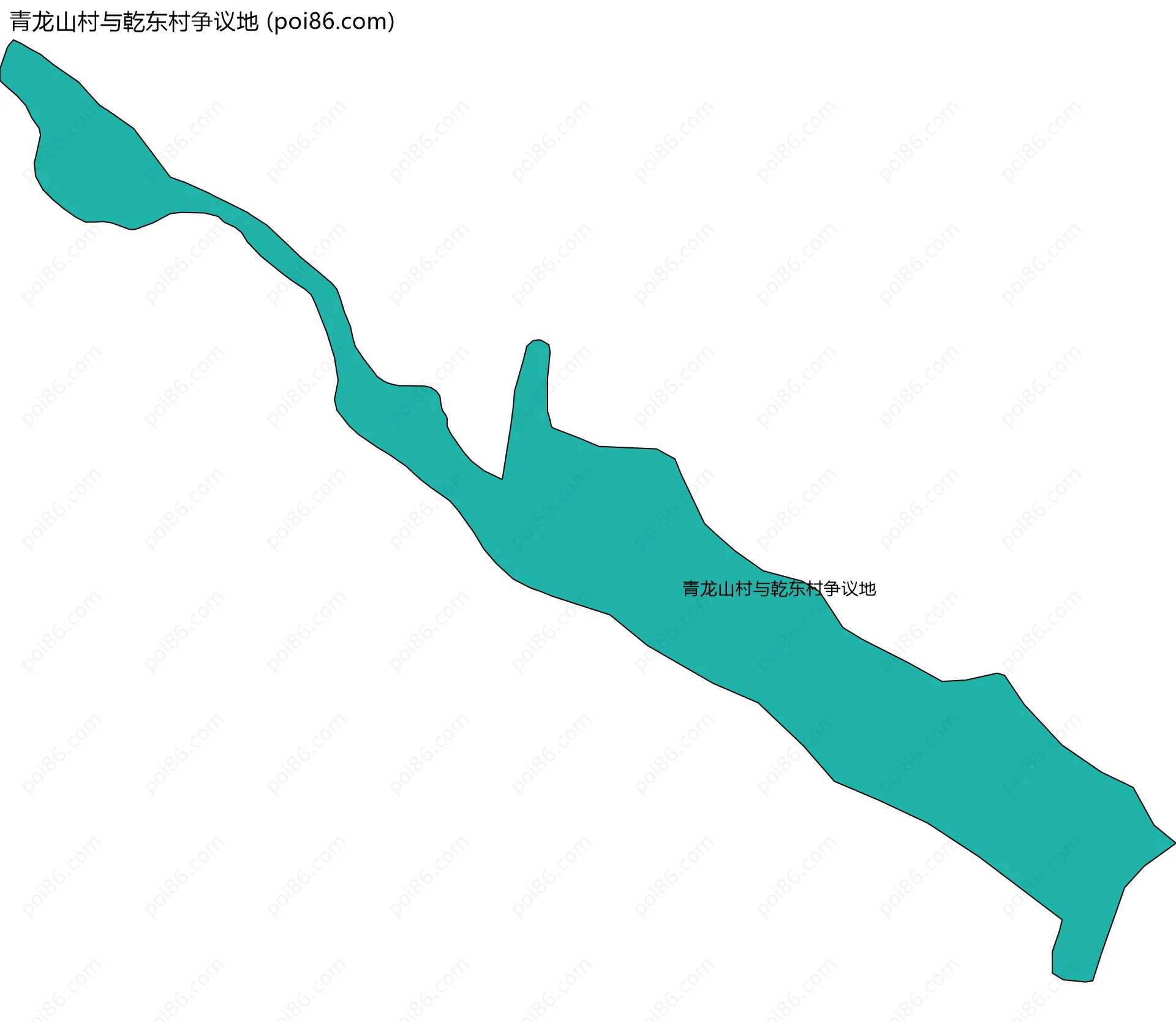 青龙山村与乾东村争议地边界地图