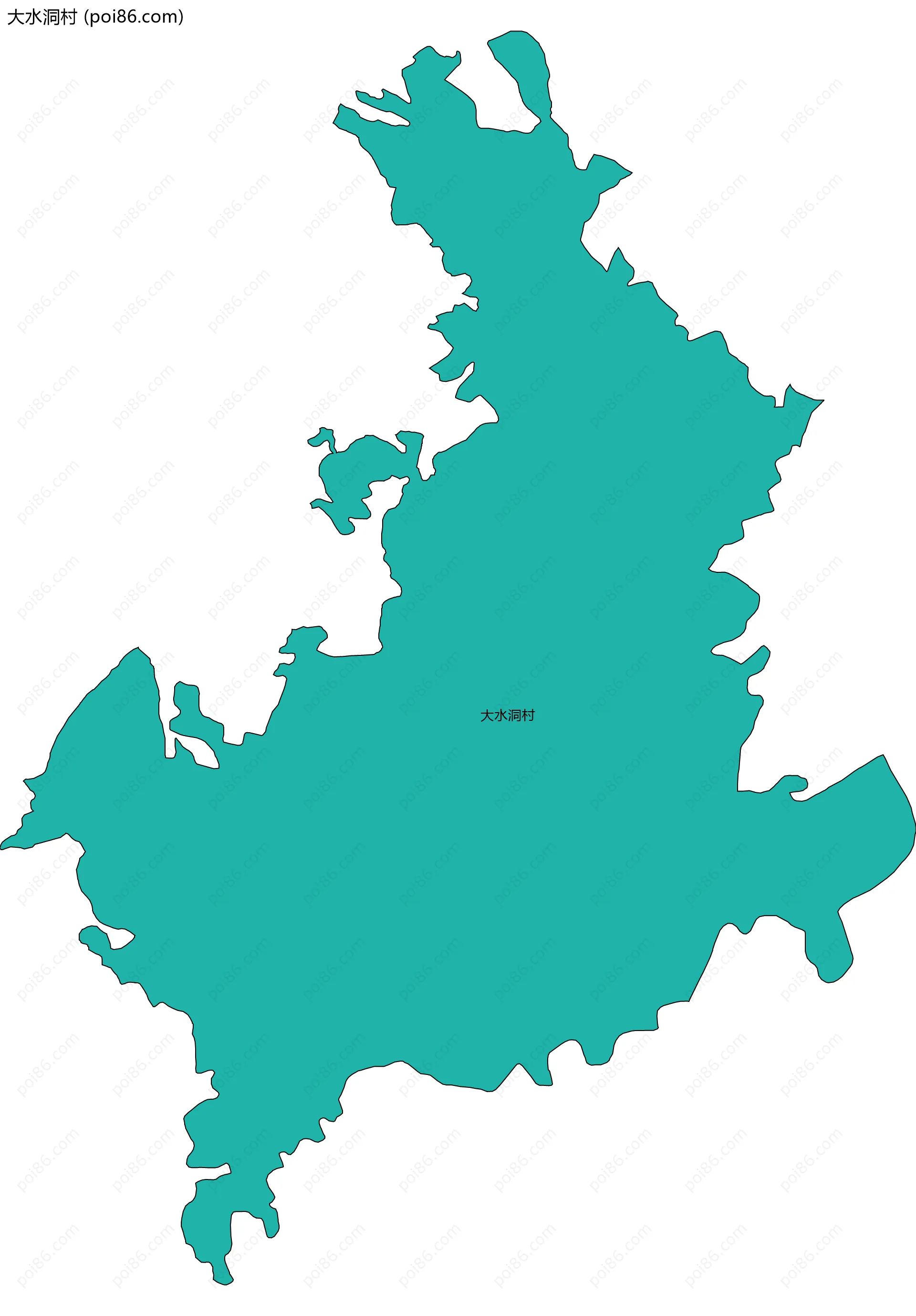 大水洞村边界地图