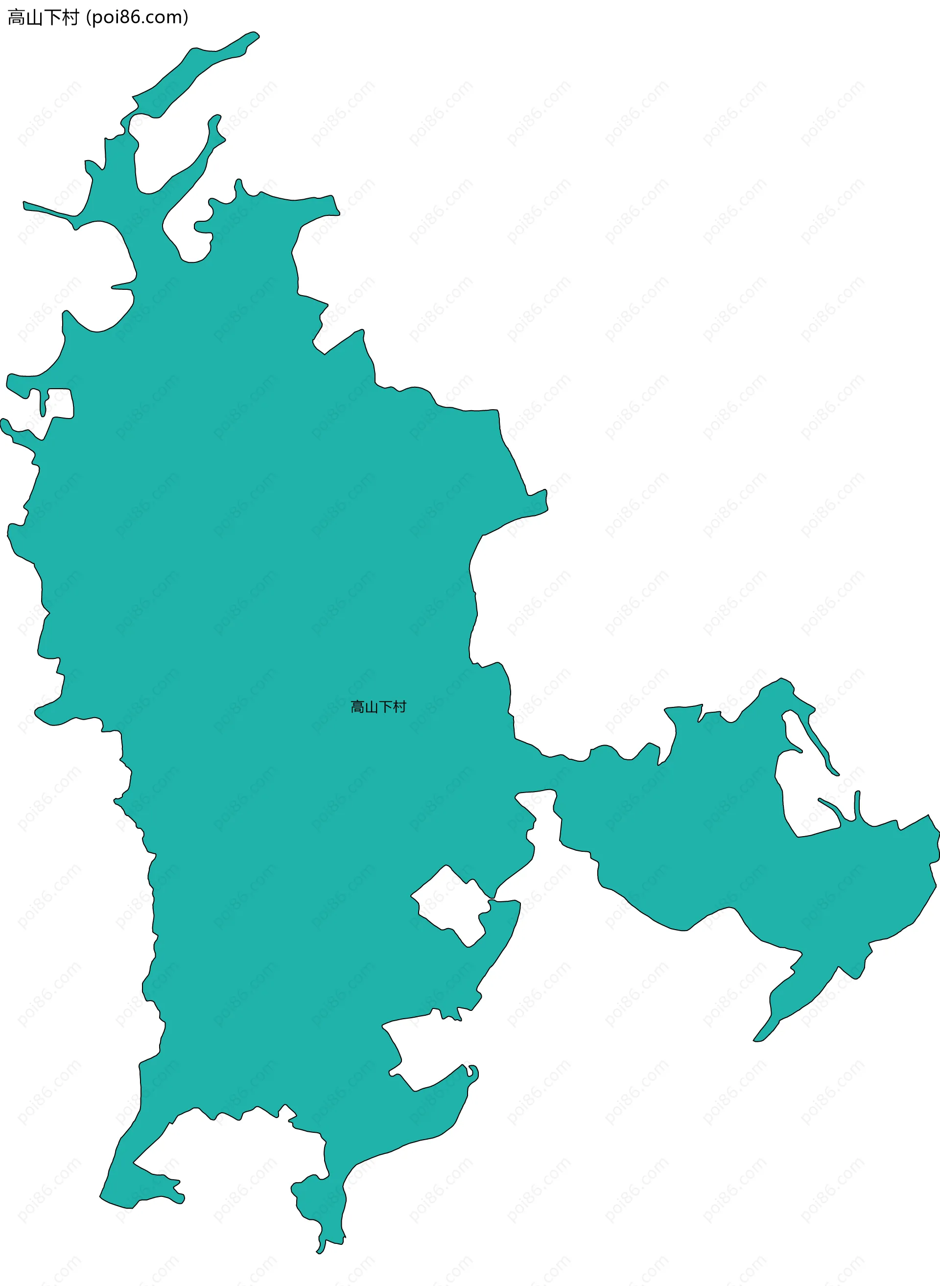 高山下村边界地图