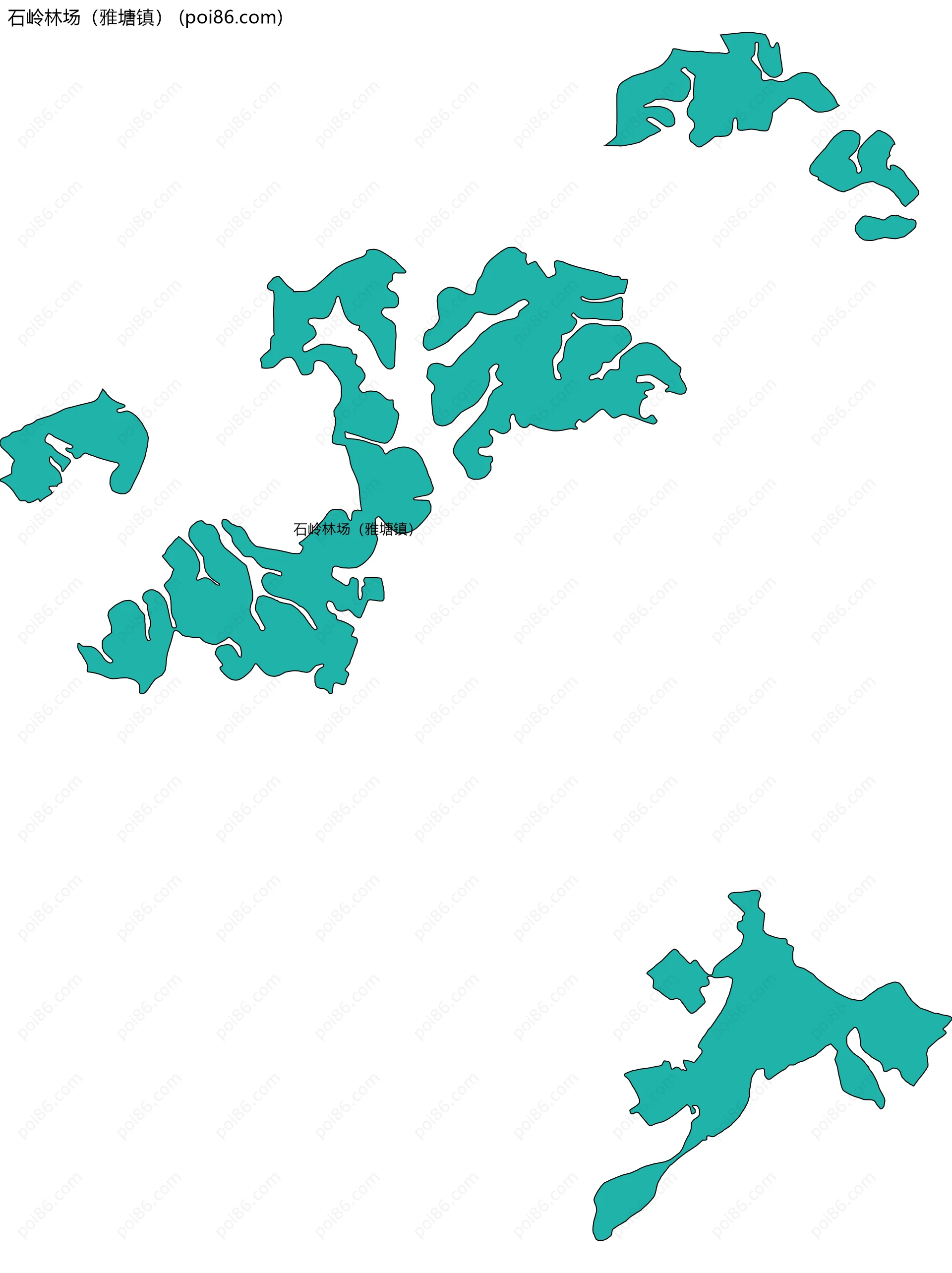 石岭林场（雅塘镇）边界地图