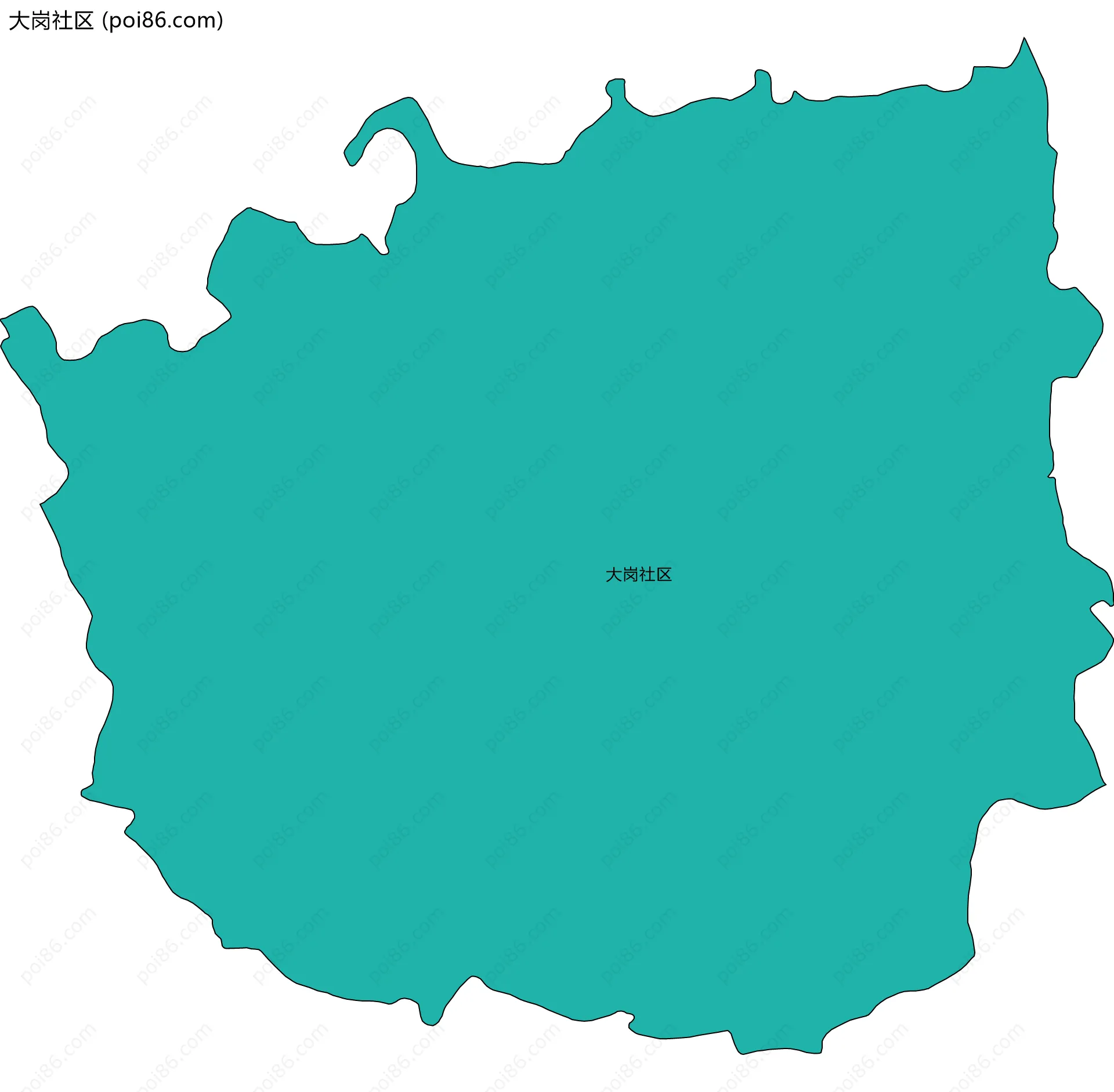 大岗社区边界地图