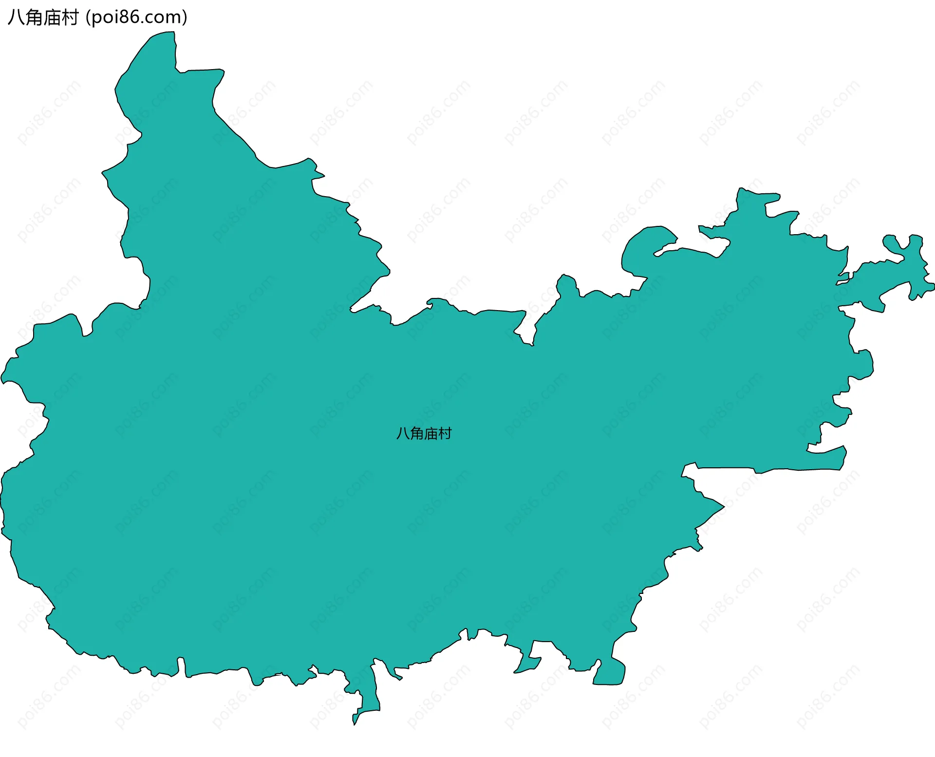 八角庙村边界地图