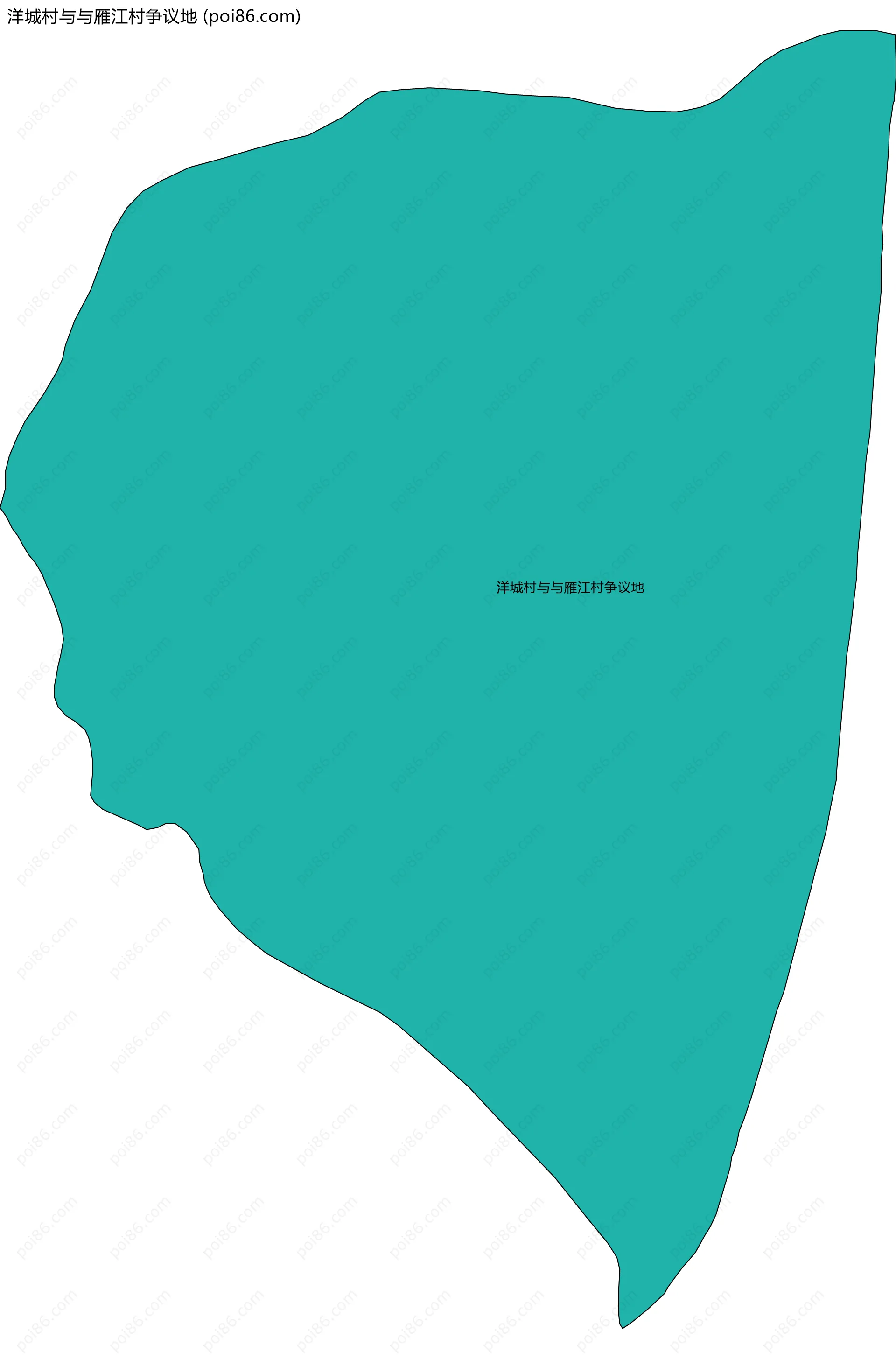 洋城村与与雁江村争议地边界地图