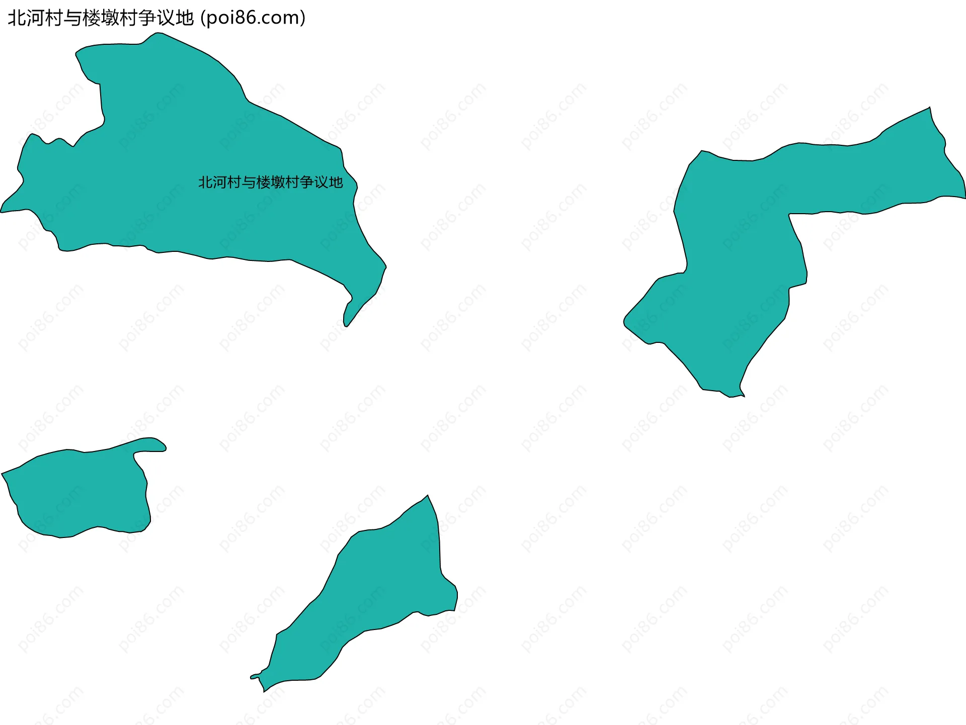 北河村与楼墩村争议地边界地图