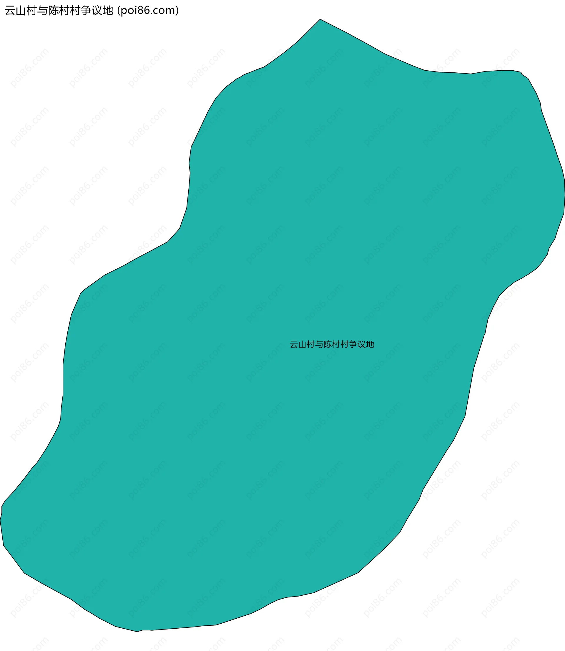 云山村与陈村村争议地边界地图