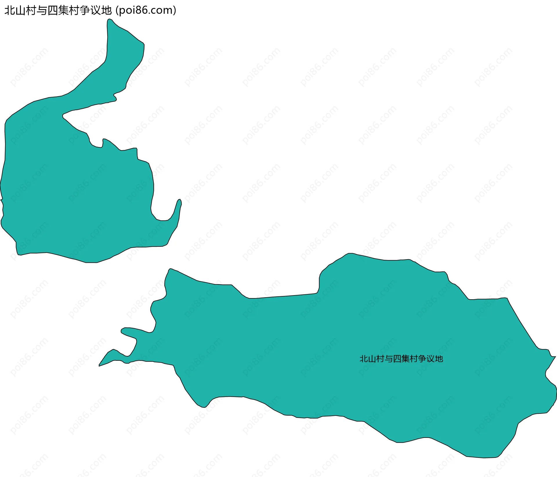 北山村与四集村争议地边界地图