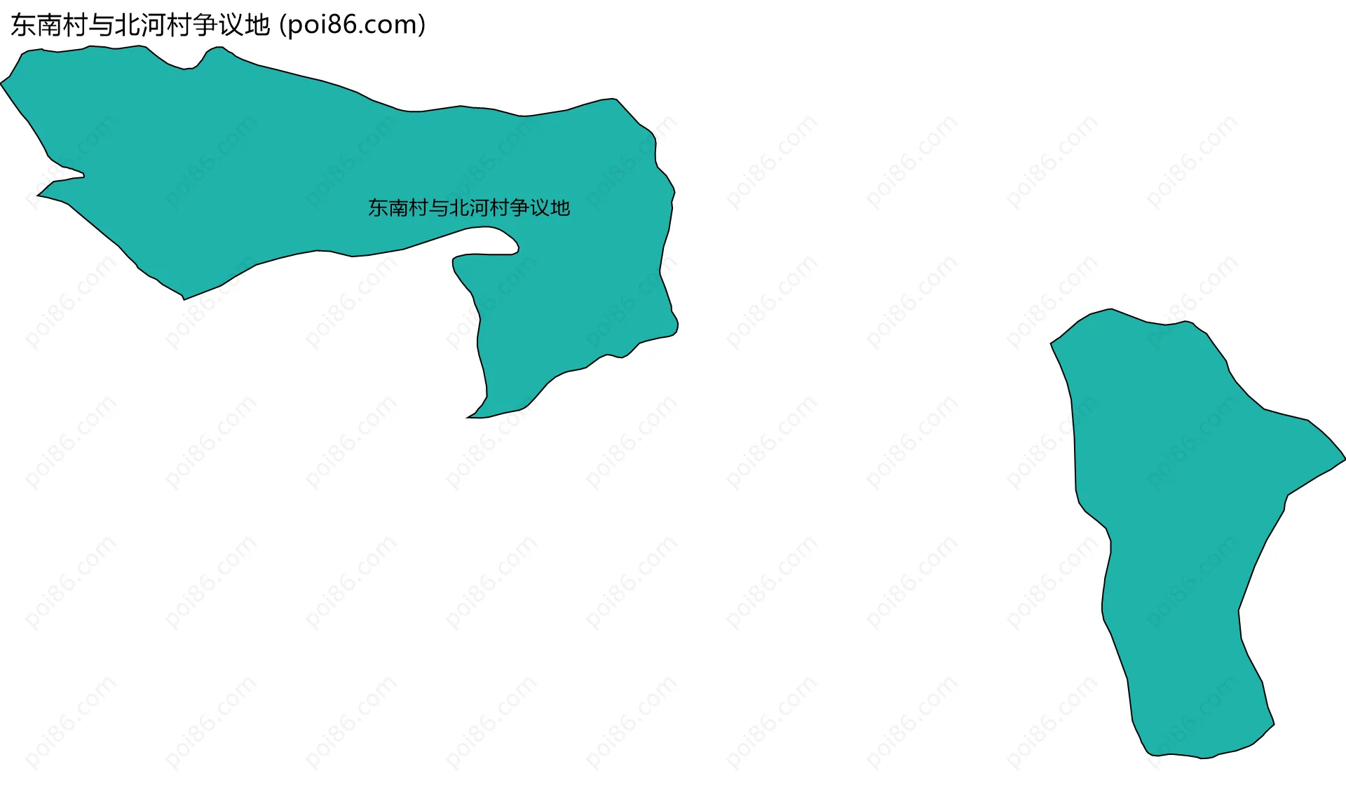 东南村与北河村争议地边界地图