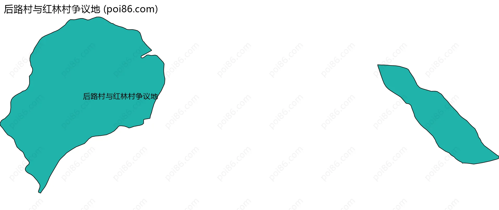 后路村与红林村争议地边界地图