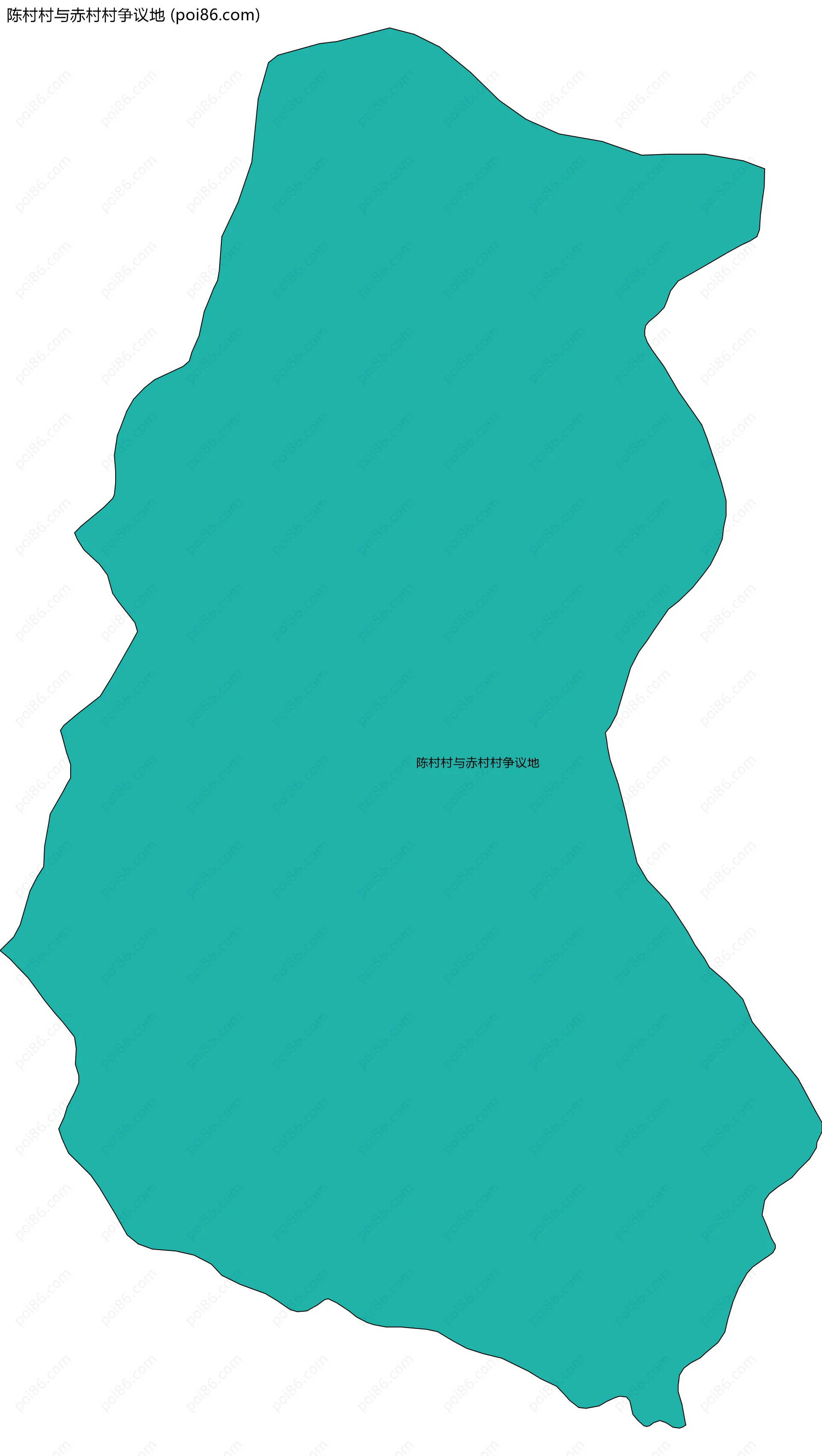 陈村村与赤村村争议地边界地图
