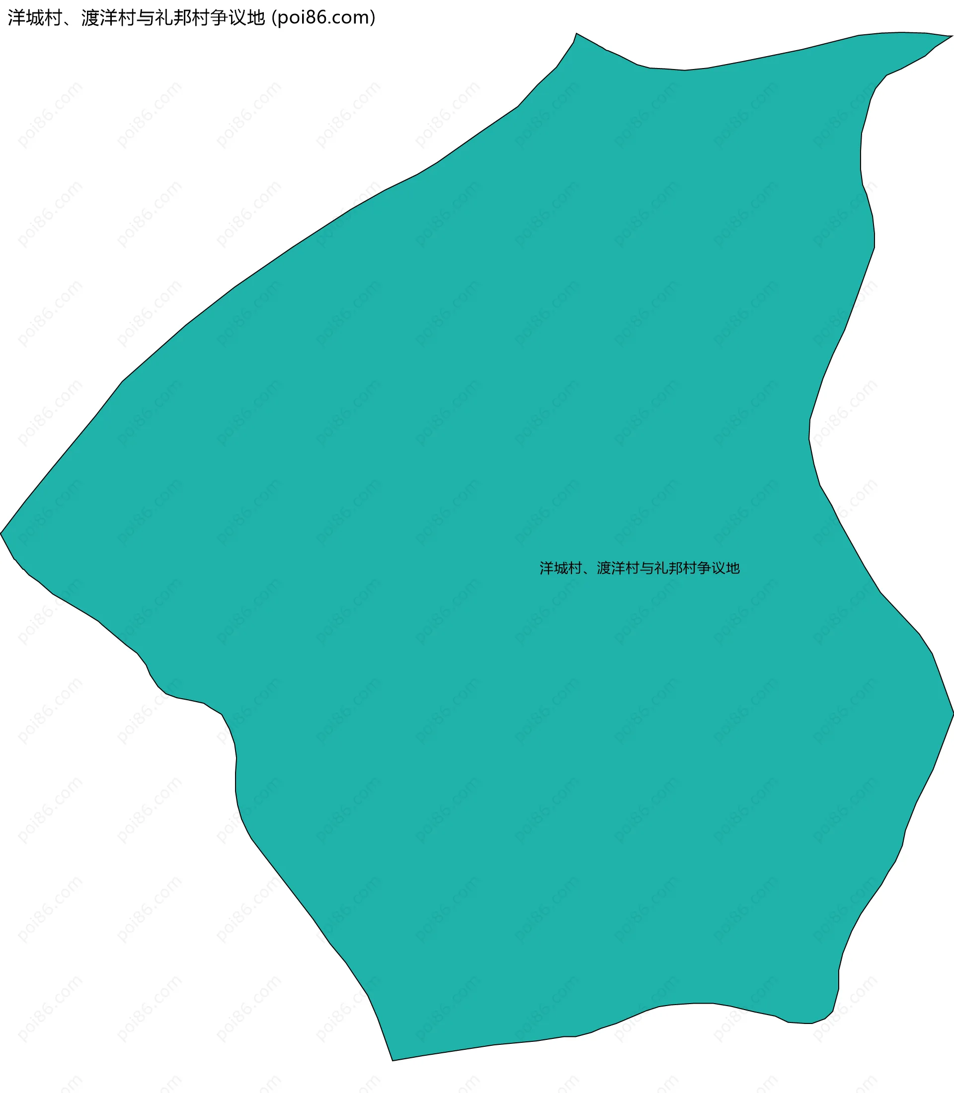 洋城村、渡洋村与礼邦村争议地边界地图