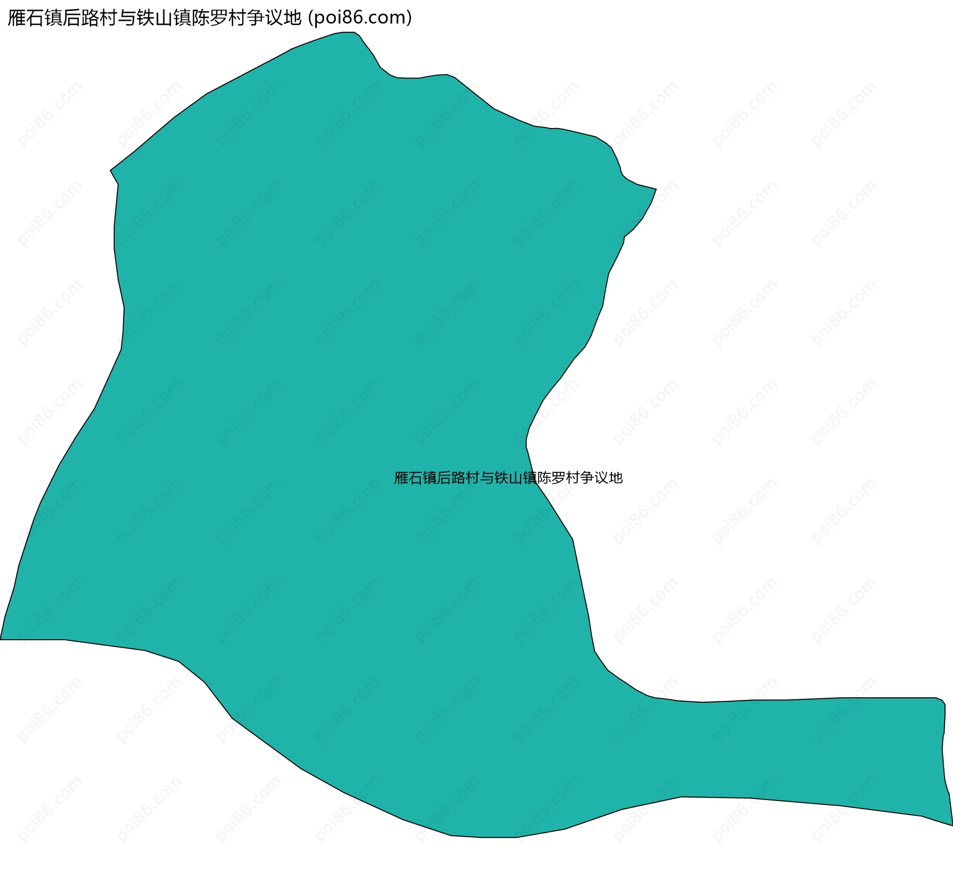 雁石镇后路村与铁山镇陈罗村争议地边界地图