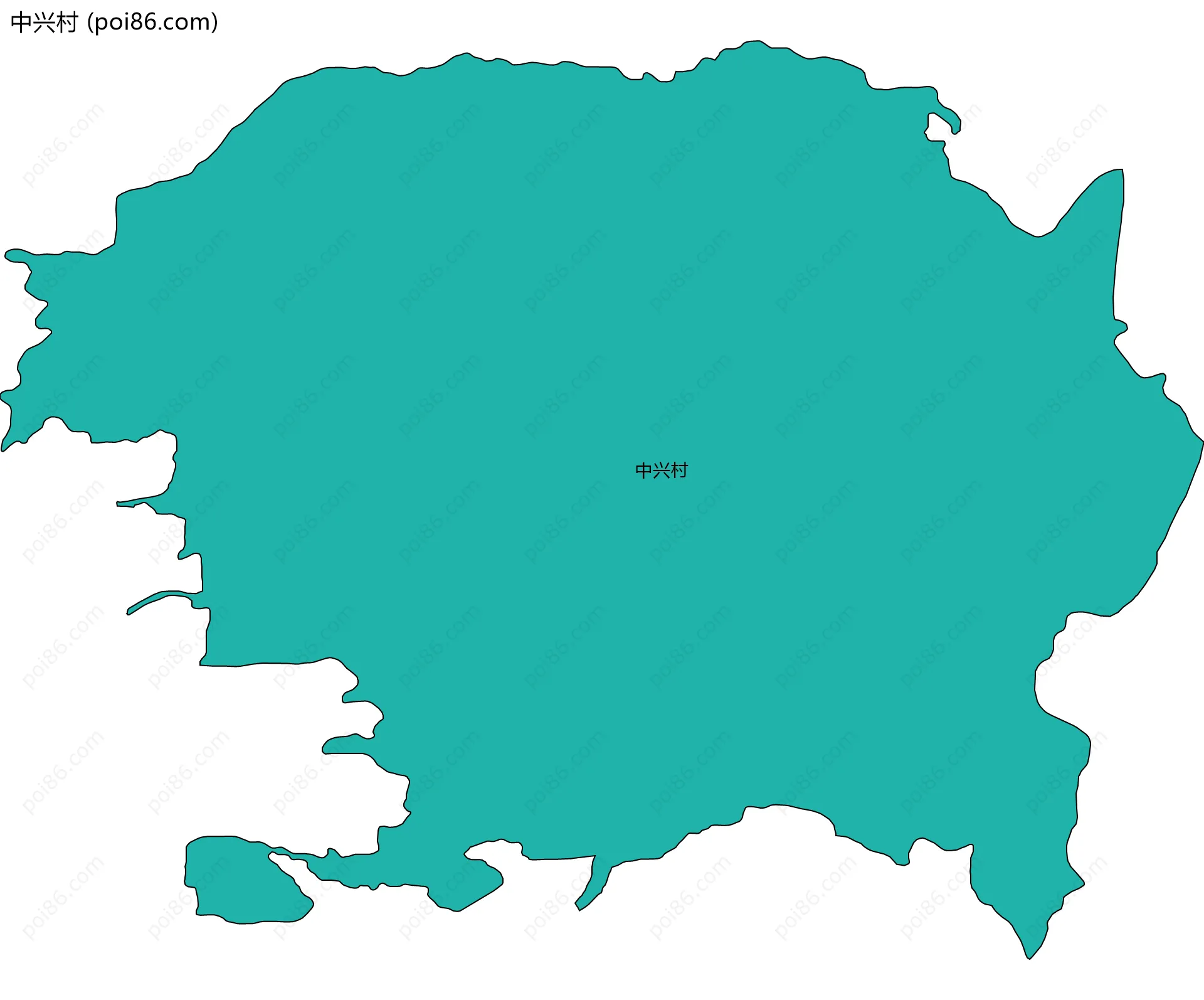 中兴村边界地图