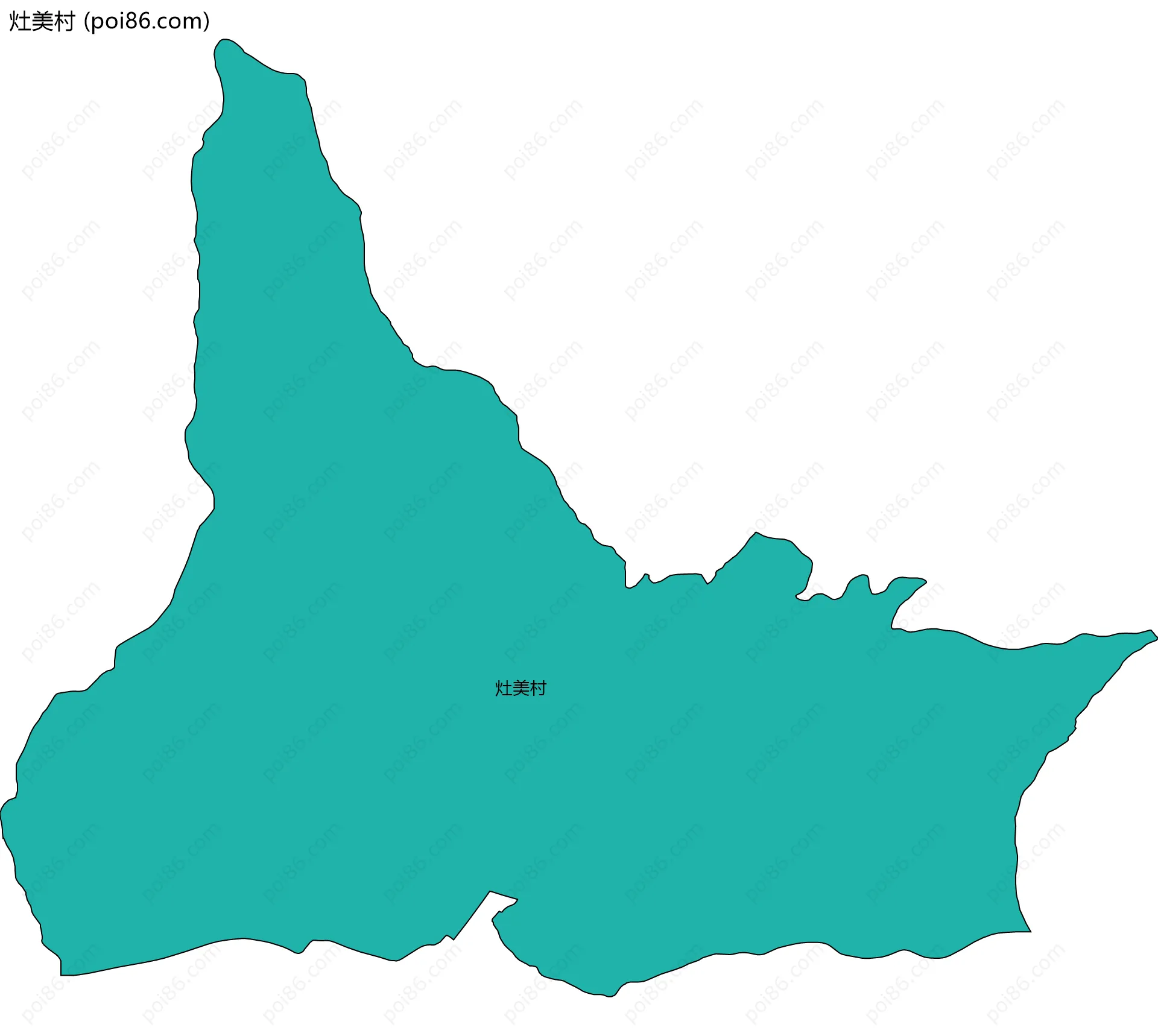 灶美村边界地图