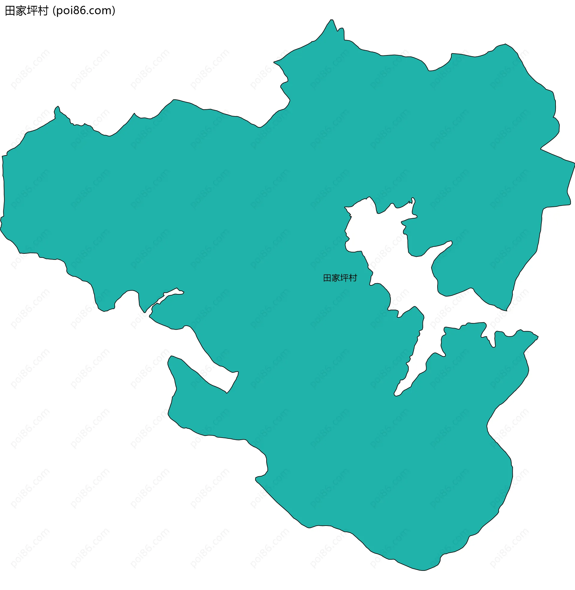 田家坪村边界地图