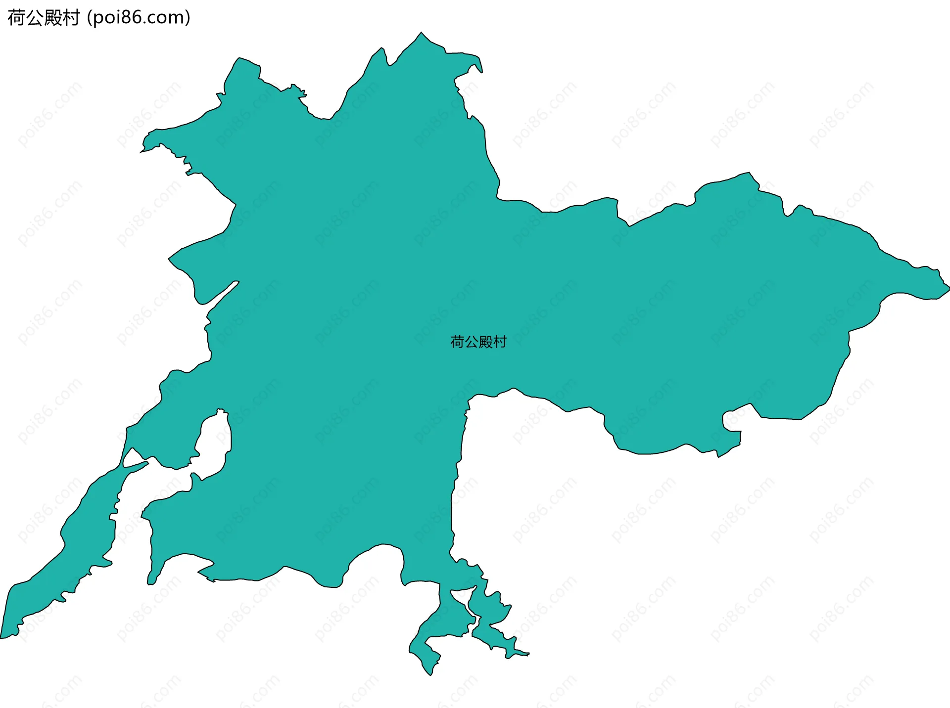 荷公殿村边界地图