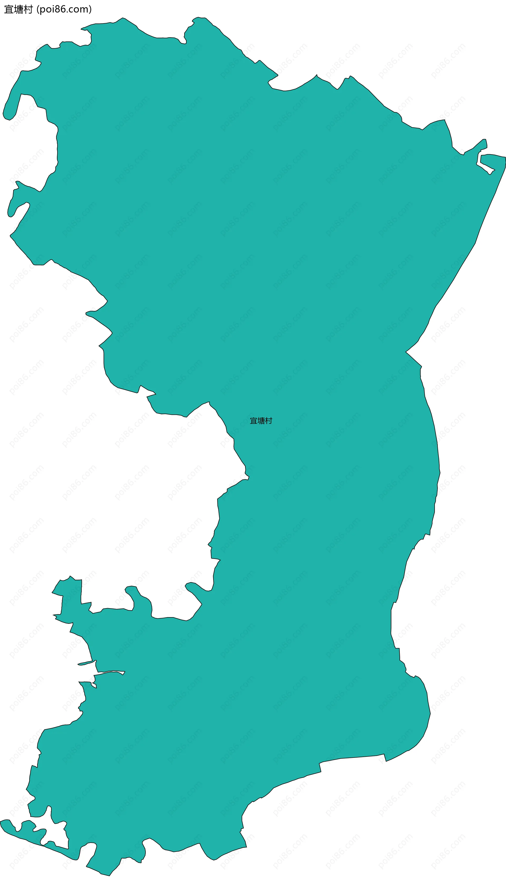 宜塘村边界地图