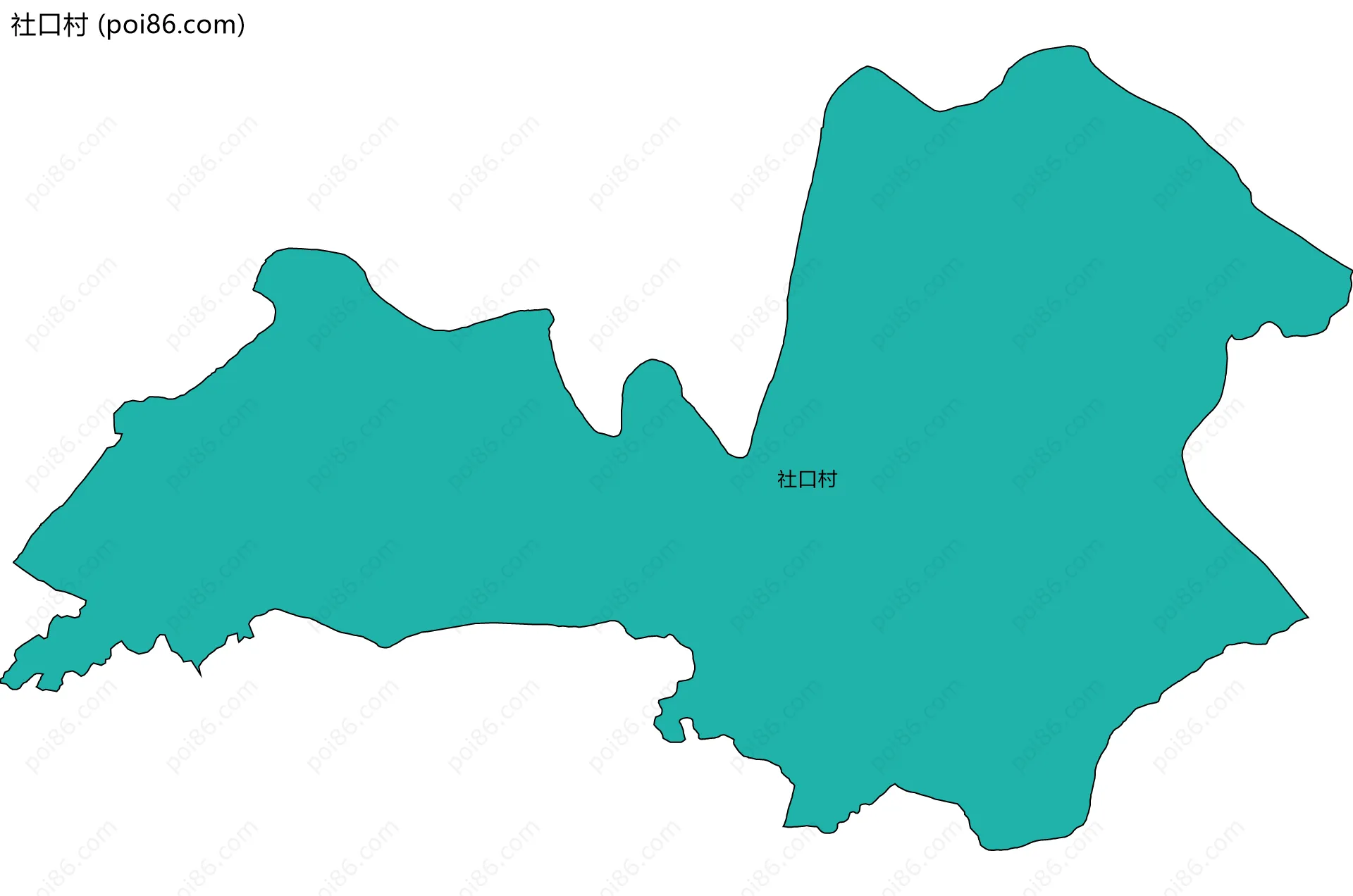 社口村边界地图