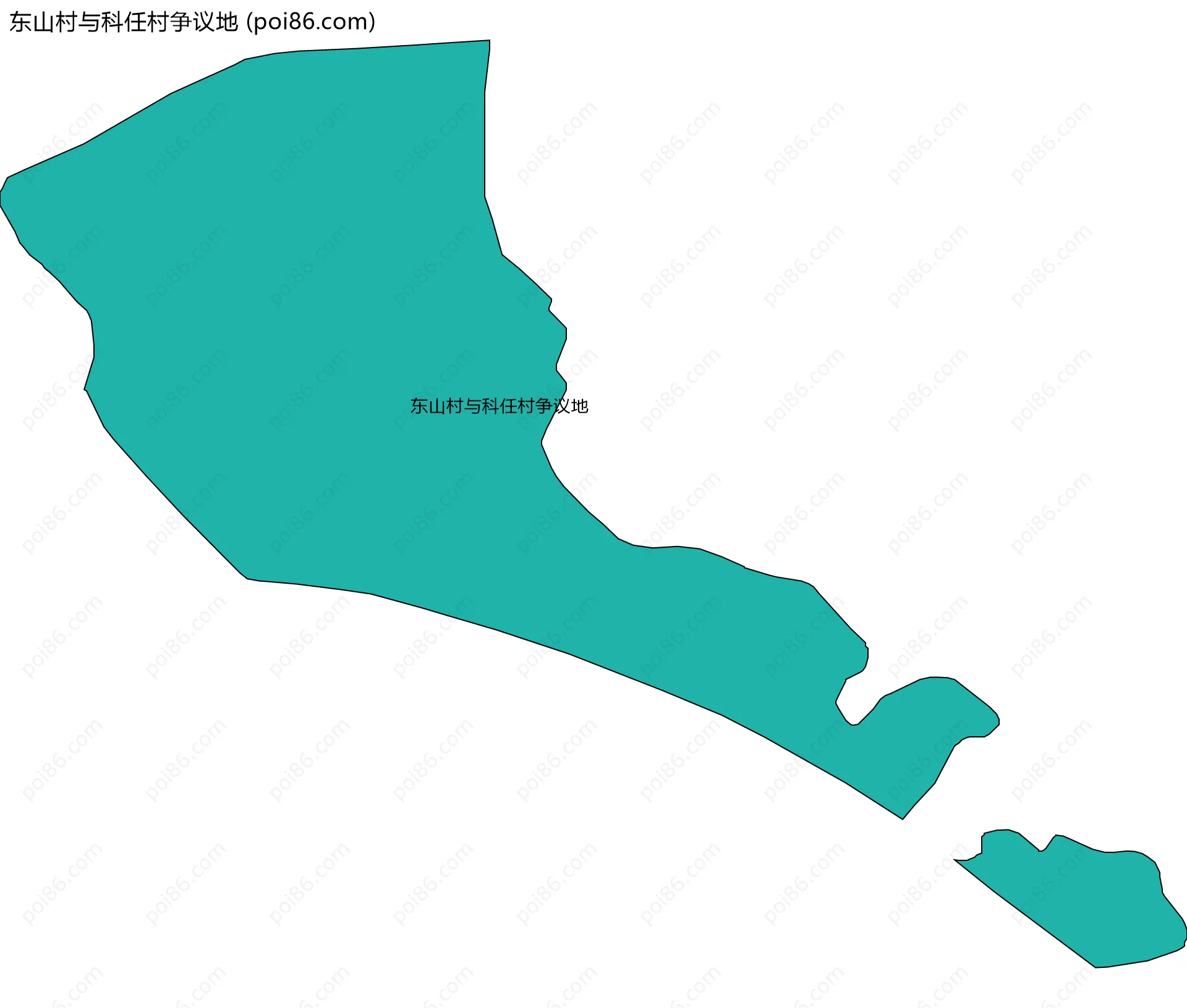 东山村与科任村争议地边界地图