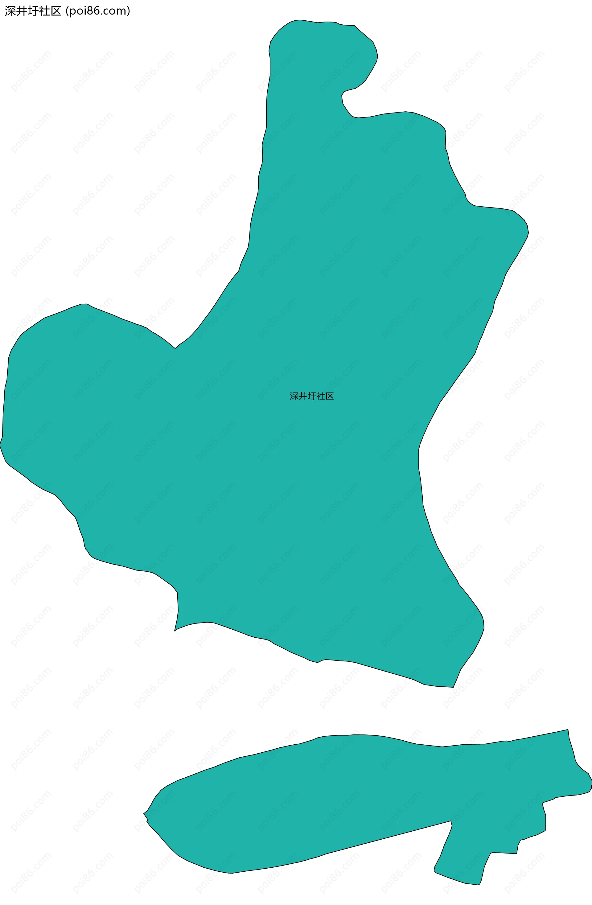 深井圩社区边界地图