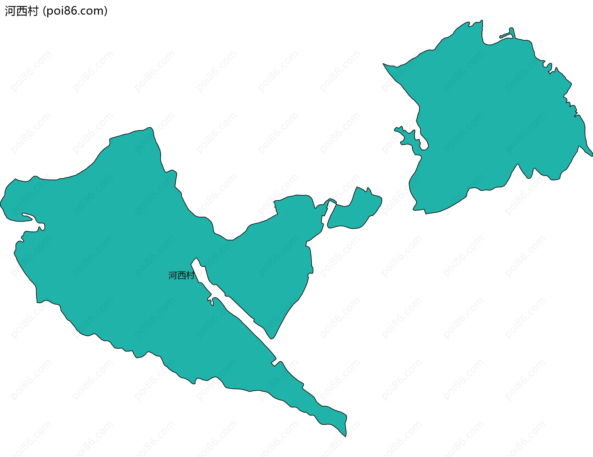 河西村边界地图