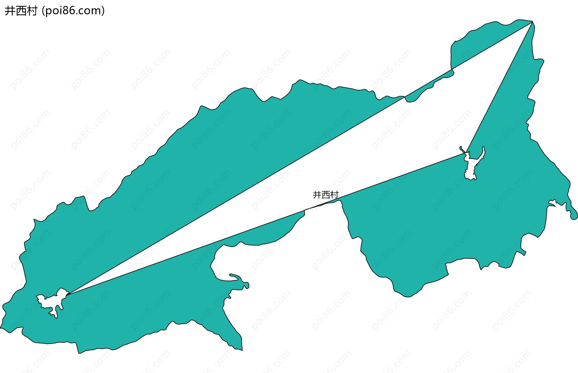 井西村边界地图