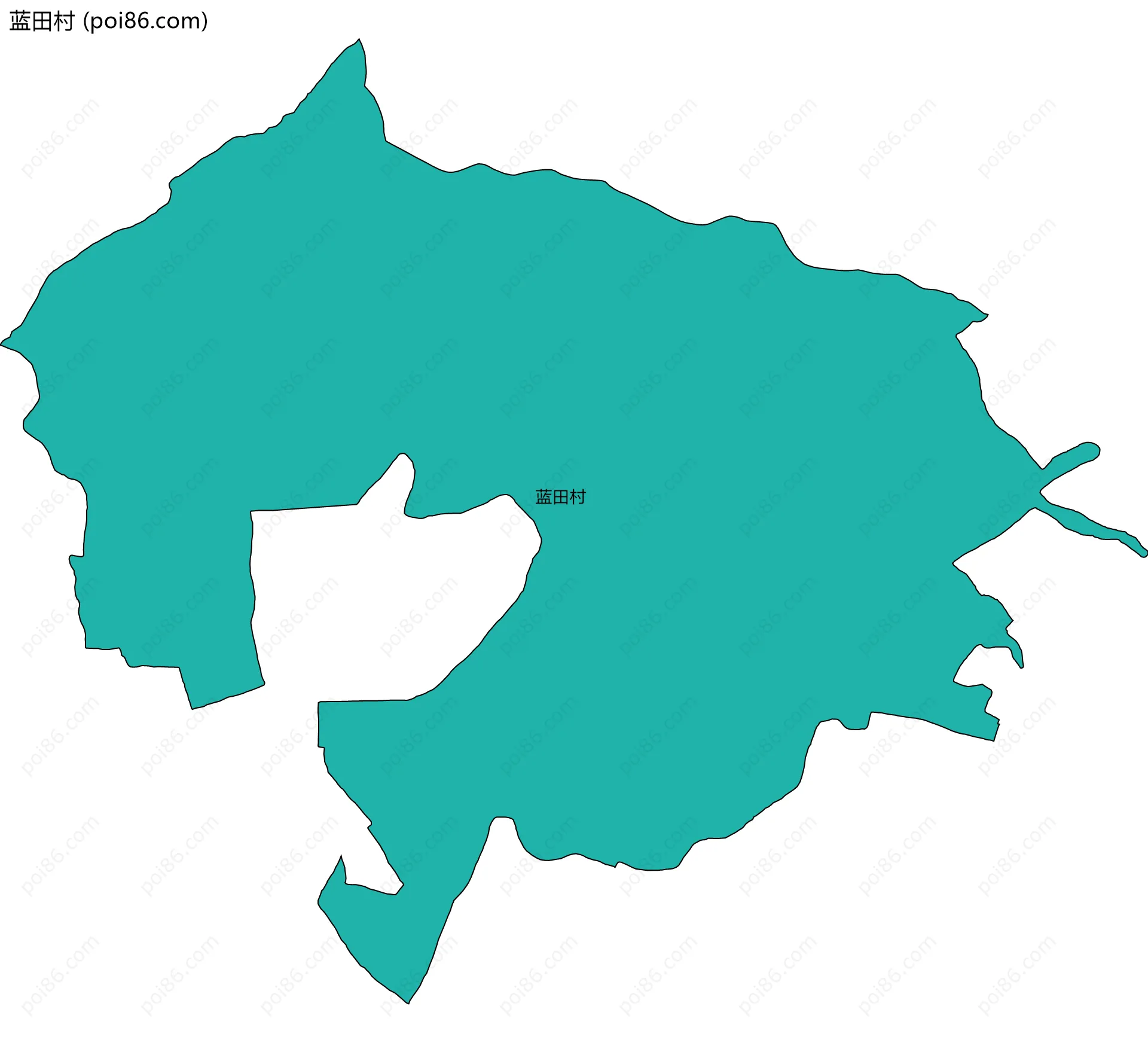 蓝田村边界地图