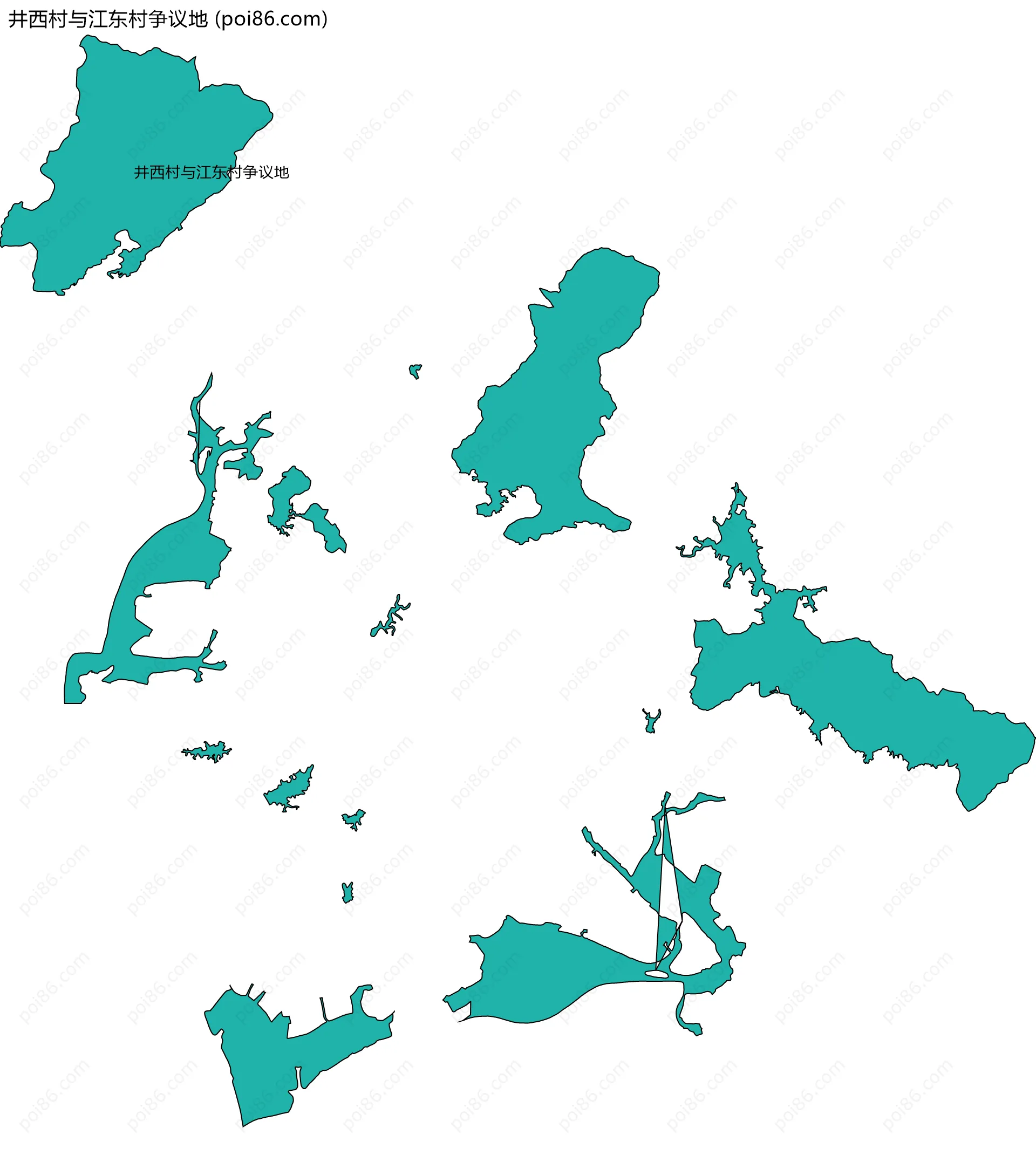 井西村与江东村争议地边界地图