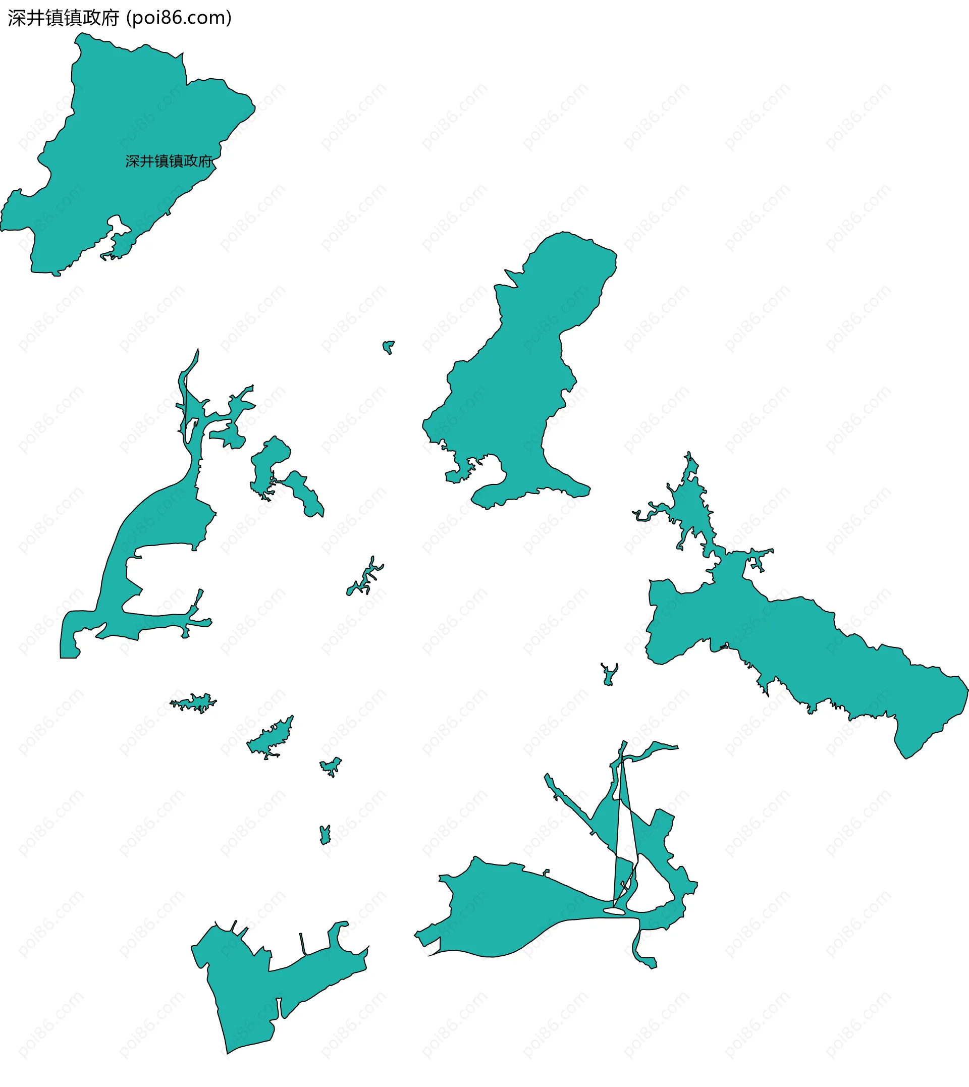 深井镇镇政府边界地图