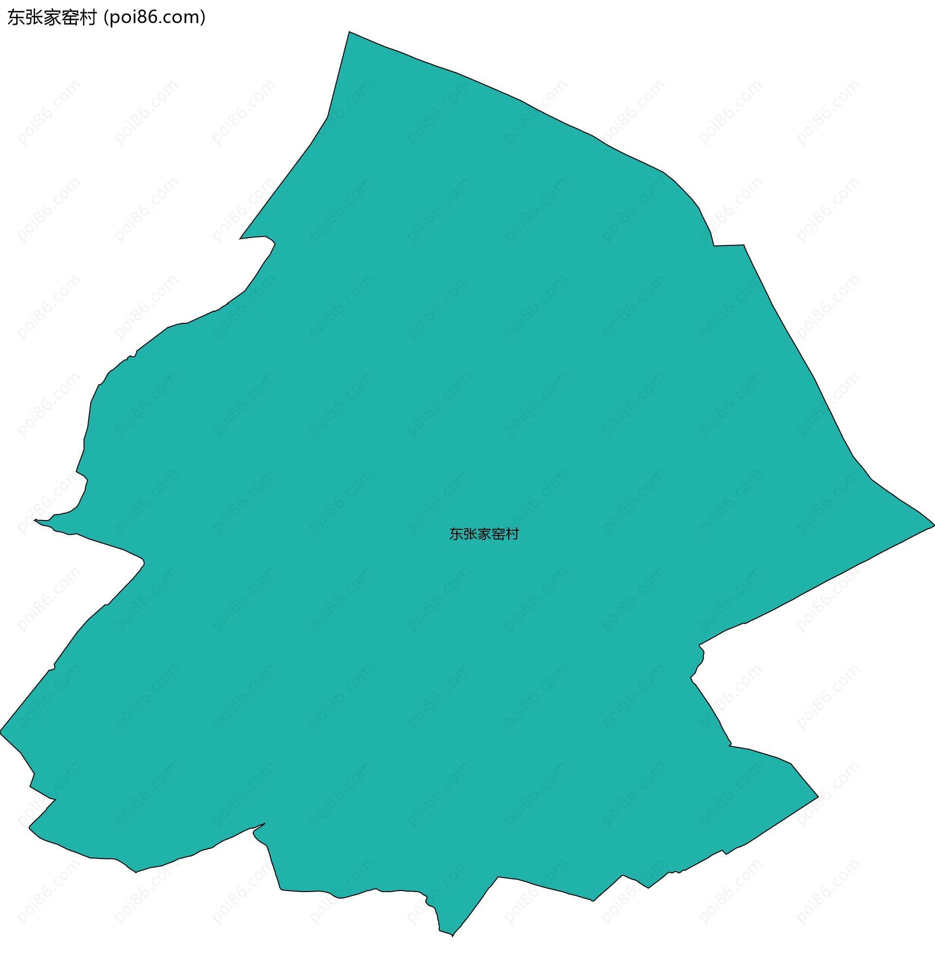 东张家窑村边界地图
