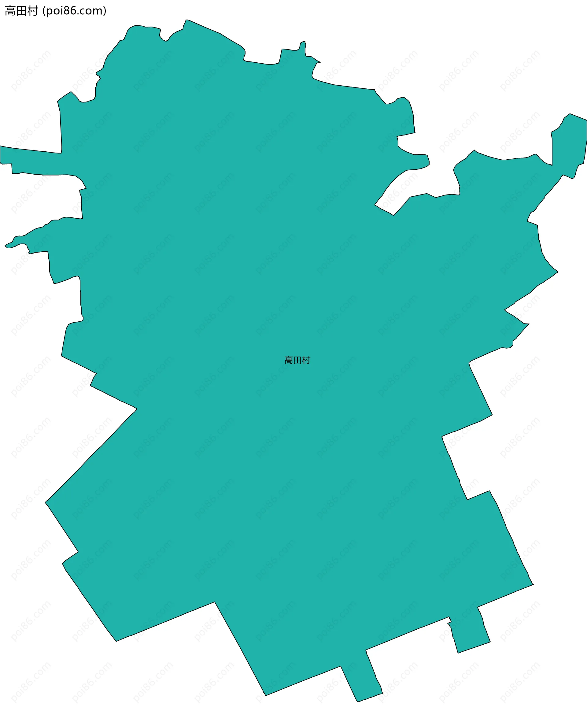 高田村边界地图